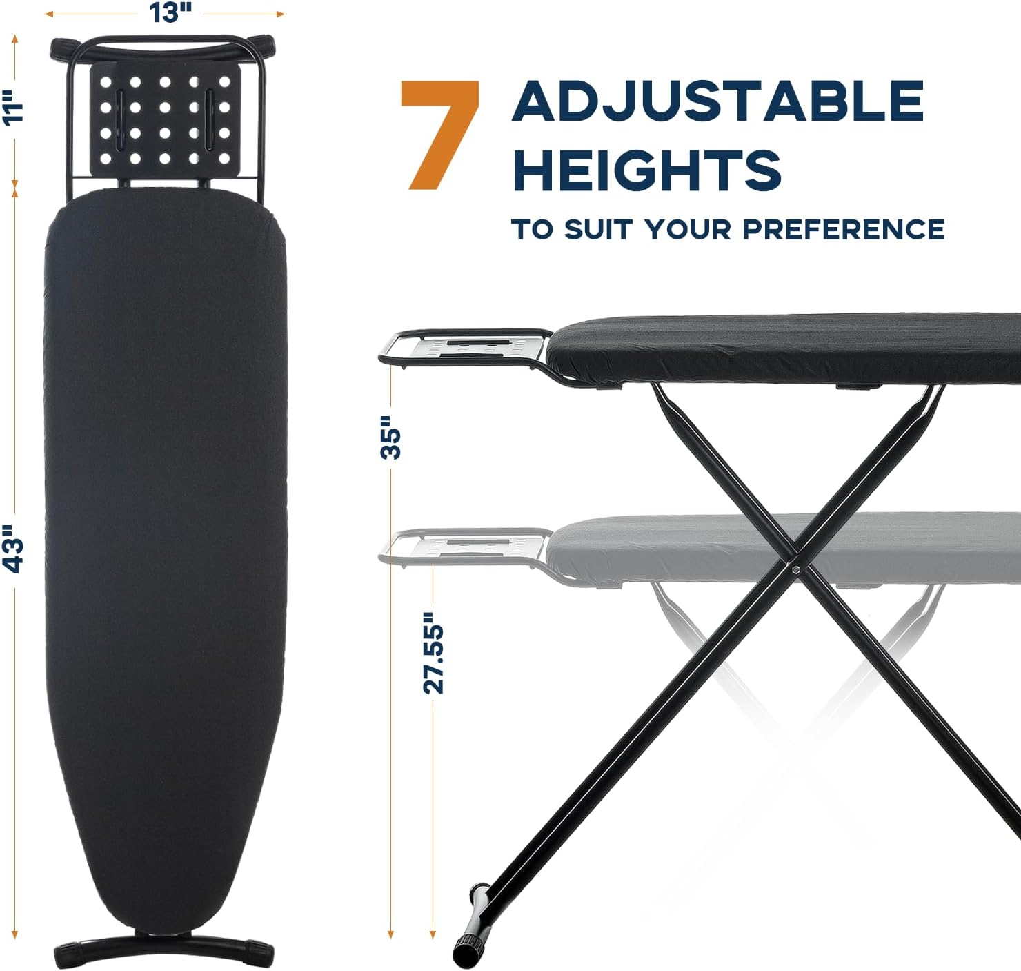 RAINHOL Heat-Resistant Extra Thick and-Sturdy Ironing Board