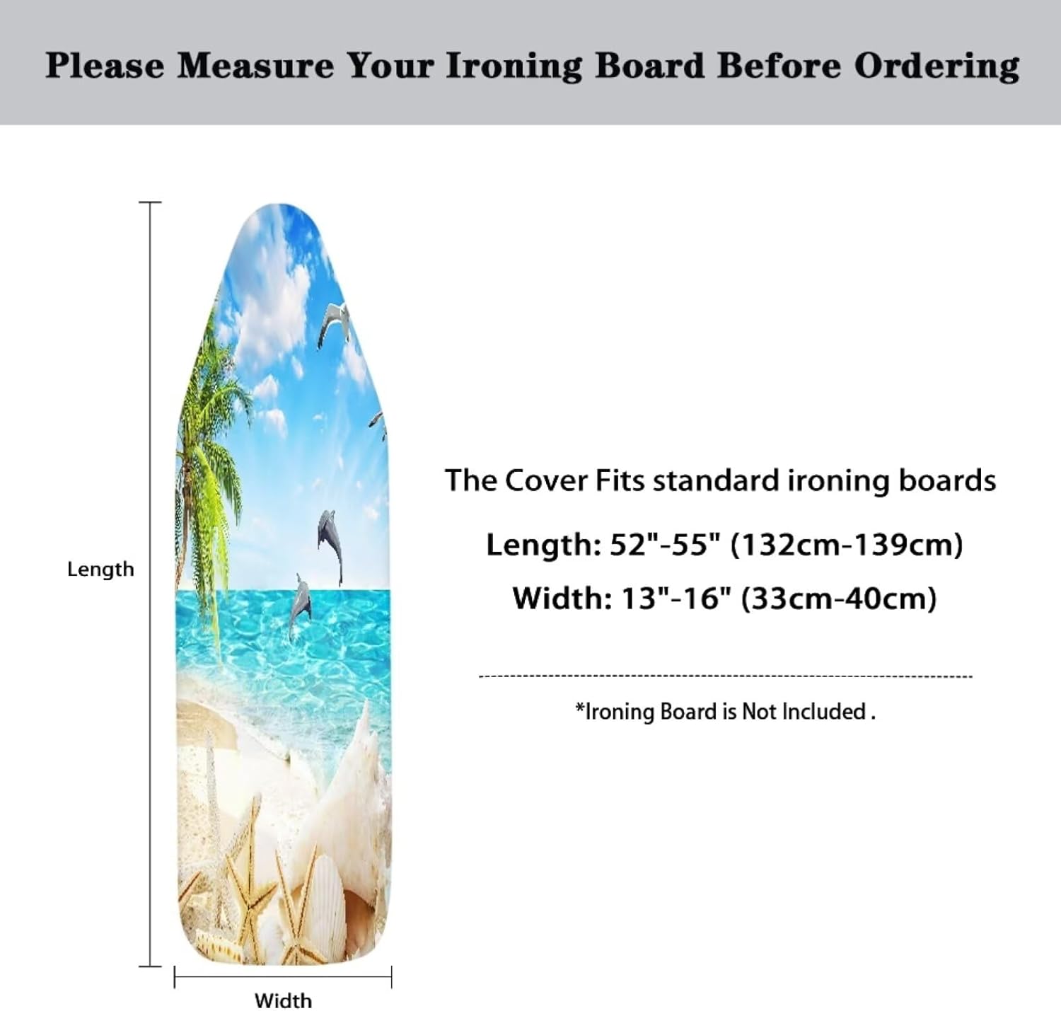Beach-Themed Ironing Board Cover - Starfish Print