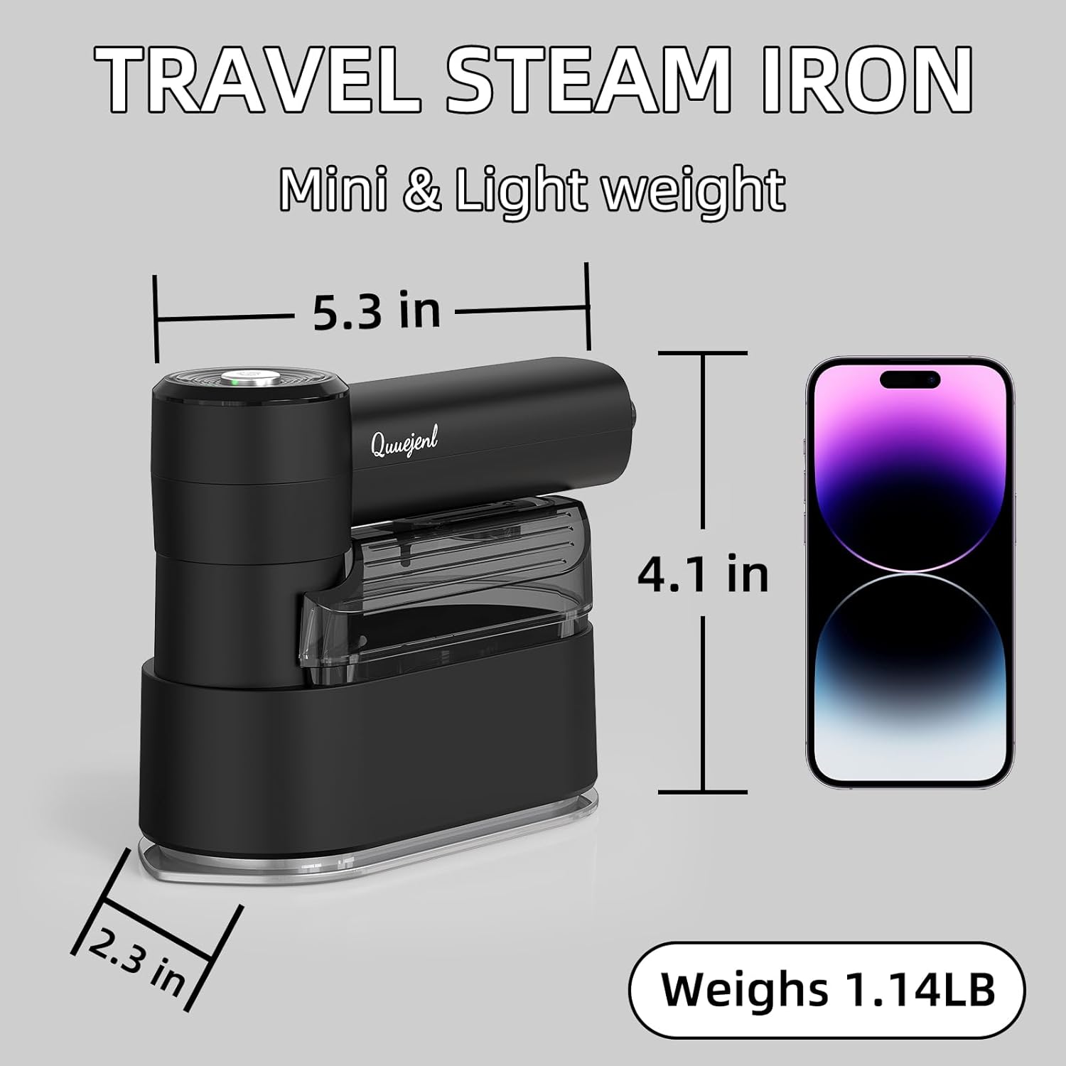 Travel Steamer Iron - 1000W Portable Mini Clothes Steamer Black