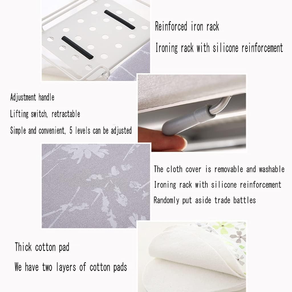 ZHDBDAdjustable Ironing BoardFoldable High-Adjustable Ironing Rack w Durable Cotton Cloth 62-79cm