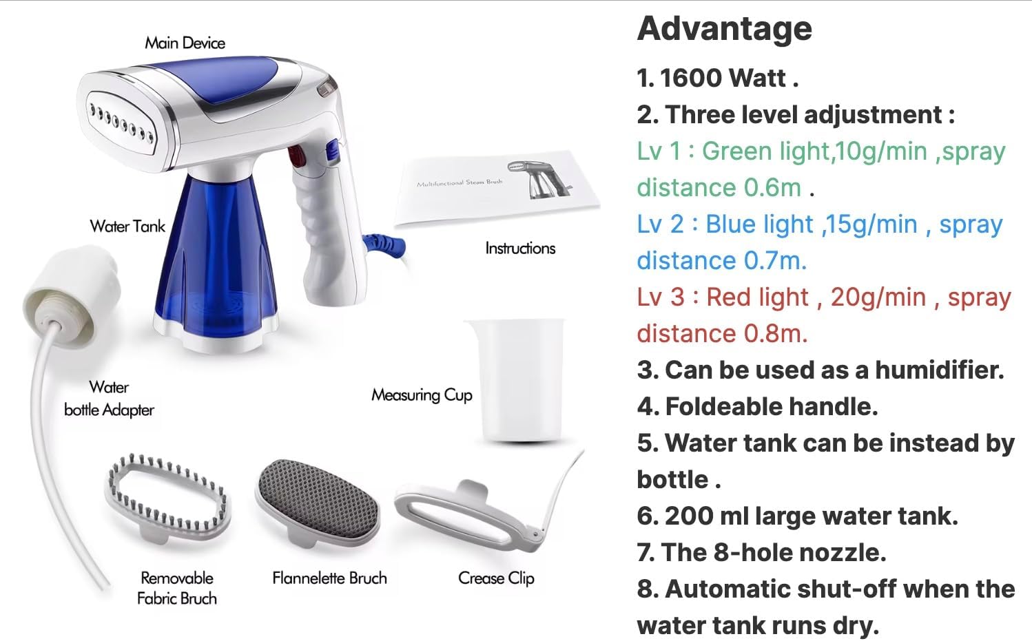 Steaming Assist Compact 110V 1600W Garment Steam Iron