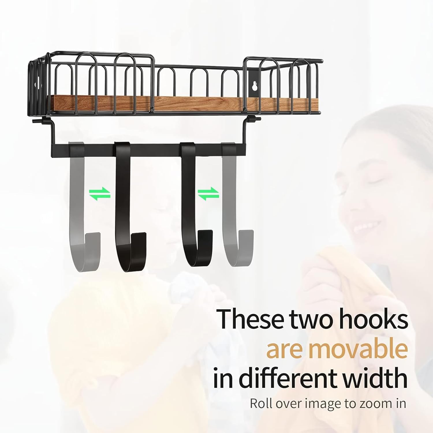 TJMoree Wall Mount Ironing Hanger Black
