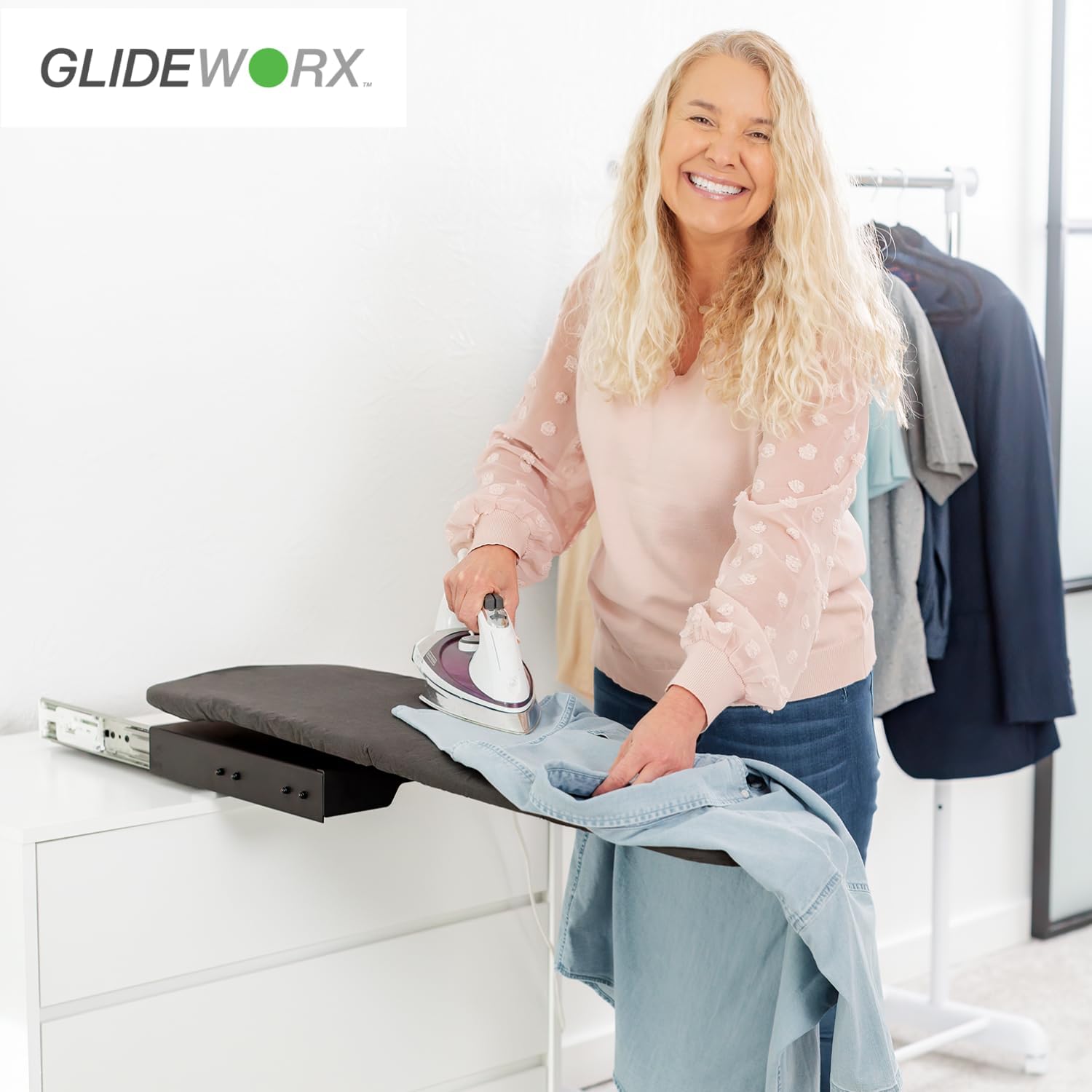 Built-in Retractable Ironing Board for Closets