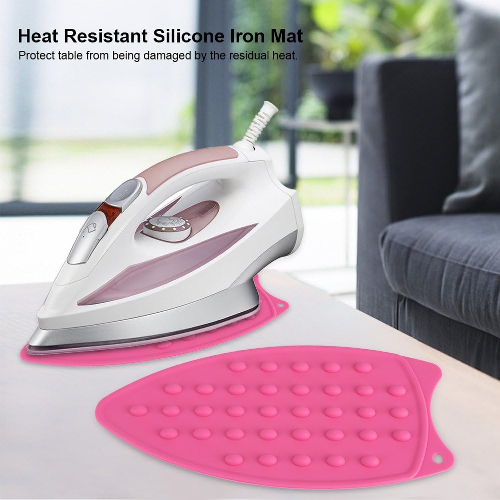 Iron Pad Multipurpose silicone heat rest pad for Cooking Days Rose Red