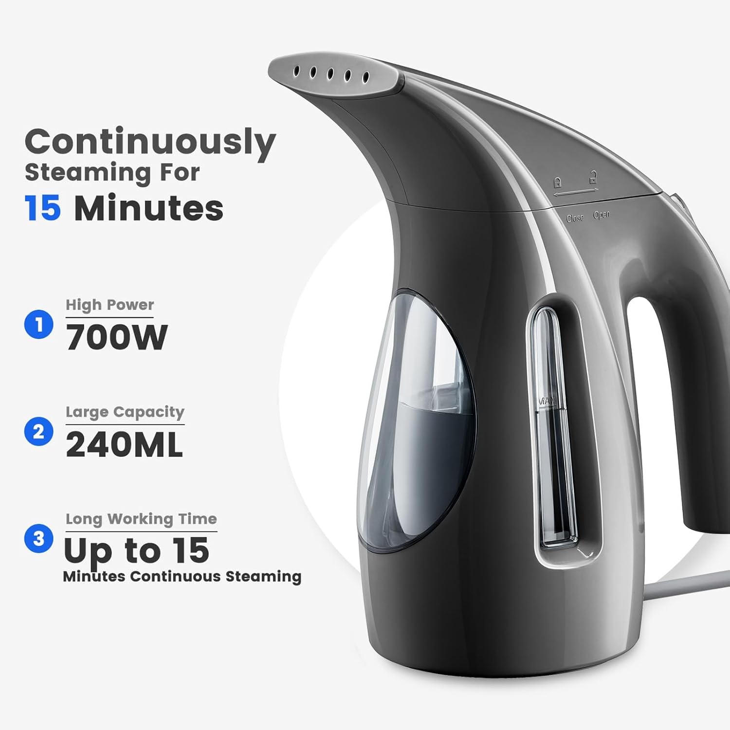HiLIFE Steamer for Clothes Portable 240ml 700W Strong Steam