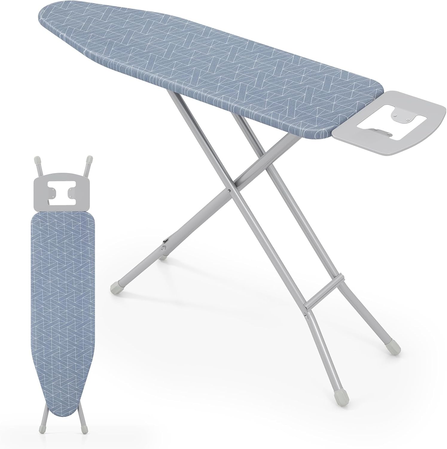 Giantex 7 Adjustable Heights Foldable Ironing Board wCarbon Steel Heat Resistant Folding Design