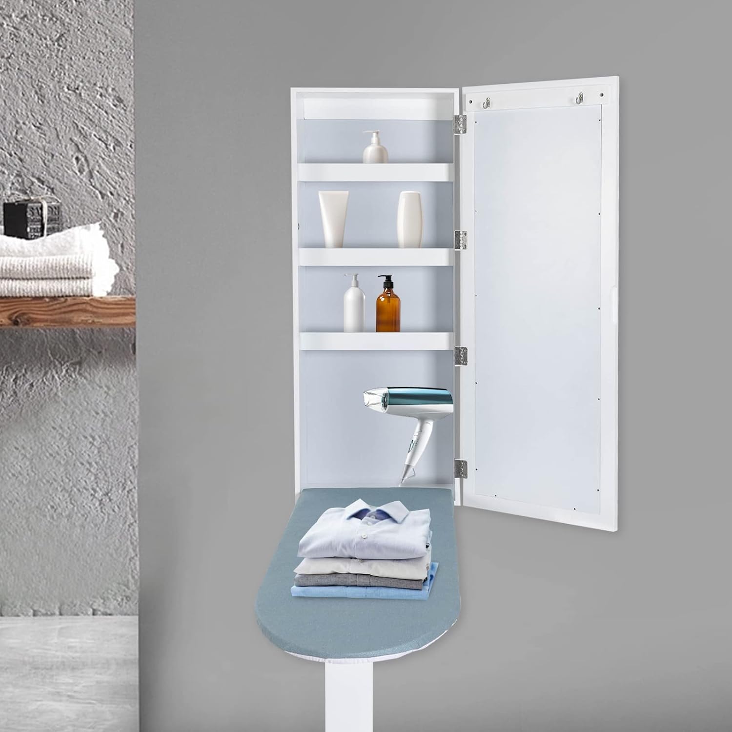 Wall Ironing Board Cabinet White