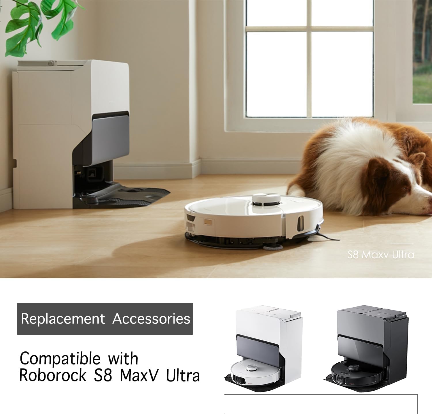 ONTSEEV Robot Vacuum Cleaner Replacement Kit for Roborock S8 Maxv Ultra