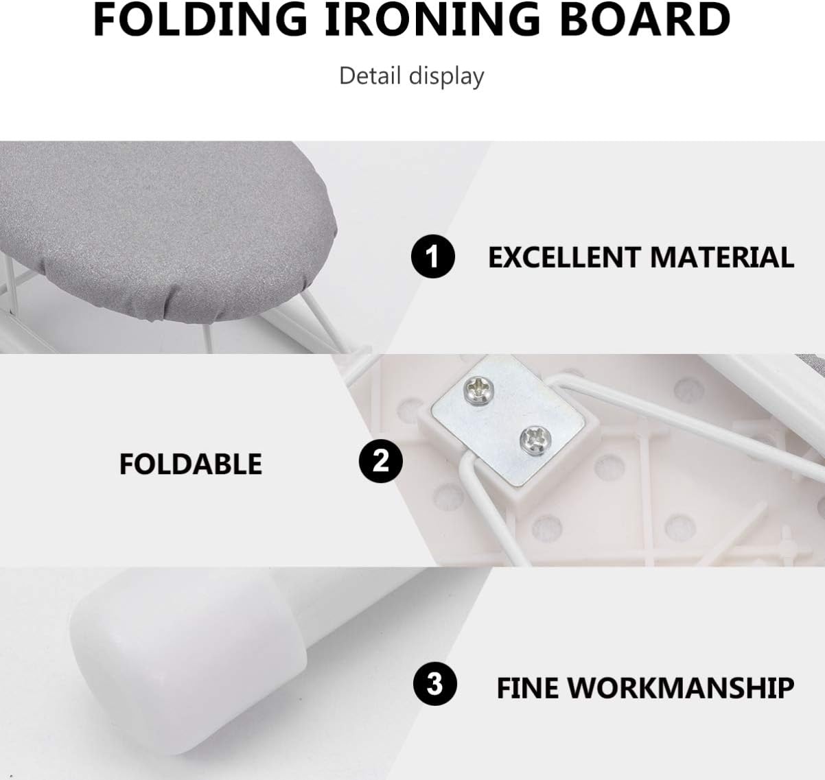 Garneck Folding Ironing Board Compact Portable Easy to Use