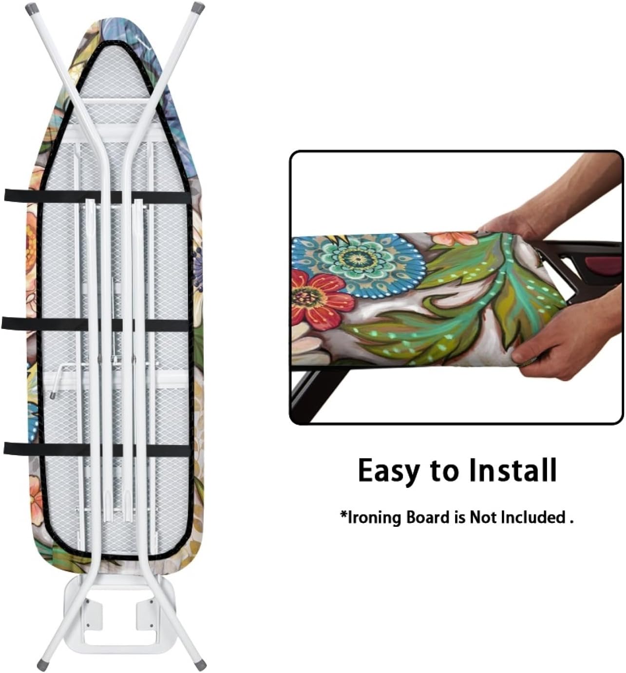 ZDCUSTOM Boho Flower Ironing Board Cover