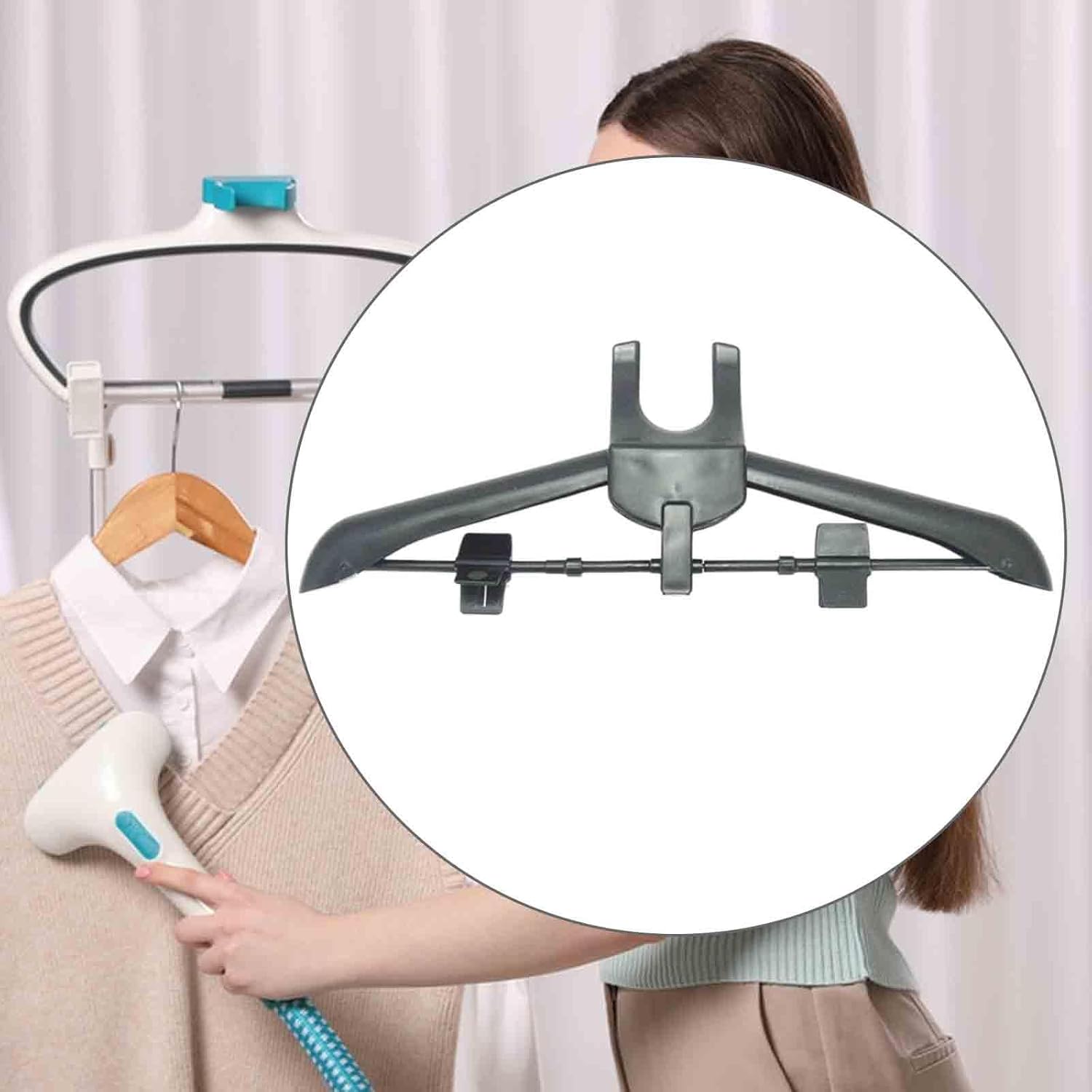 Compact Garment Steamer Hanger for Efficient Ironing Black 465cm