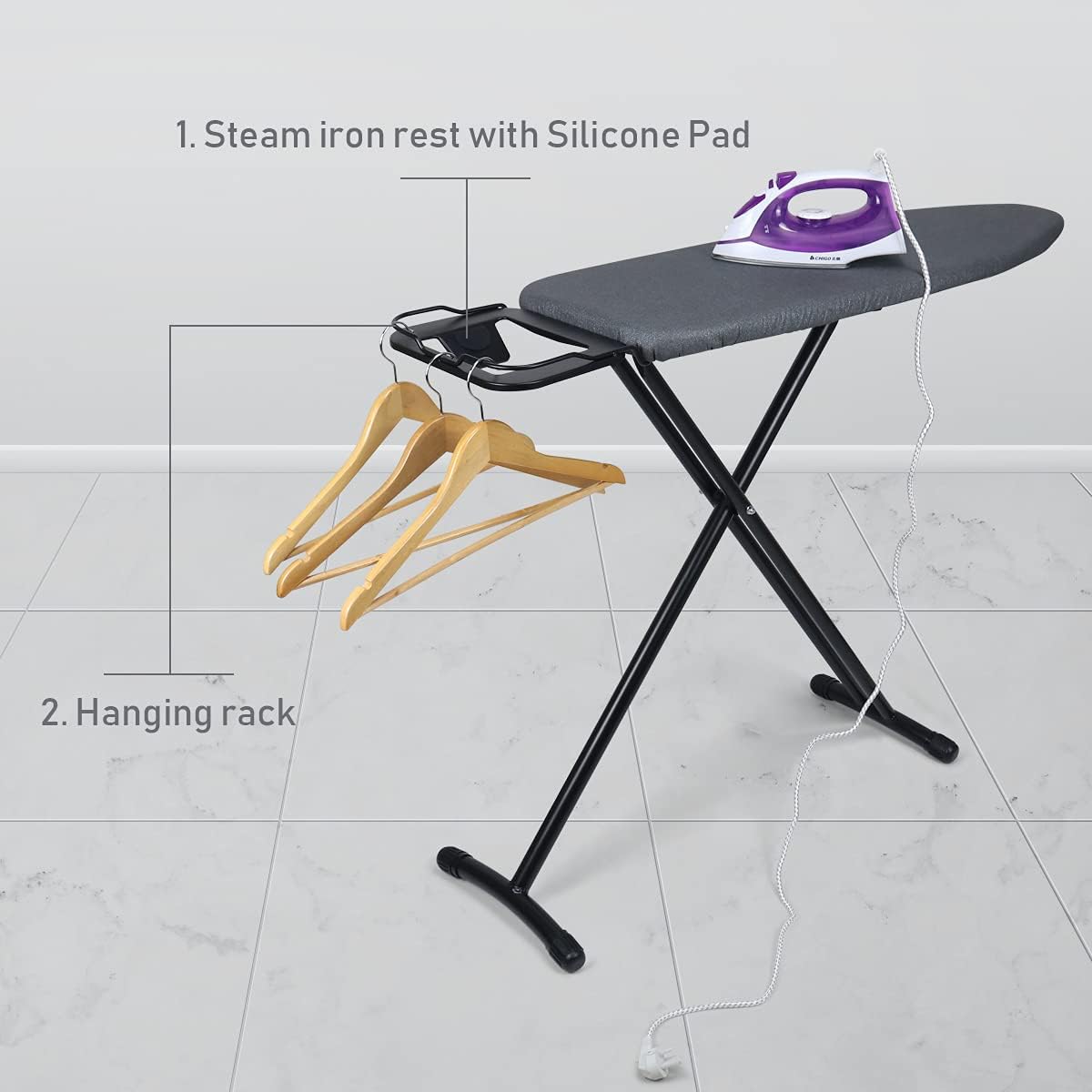Duwee Heat-Resistant 12x36 Ironing Board with Sturdy Legs Pad