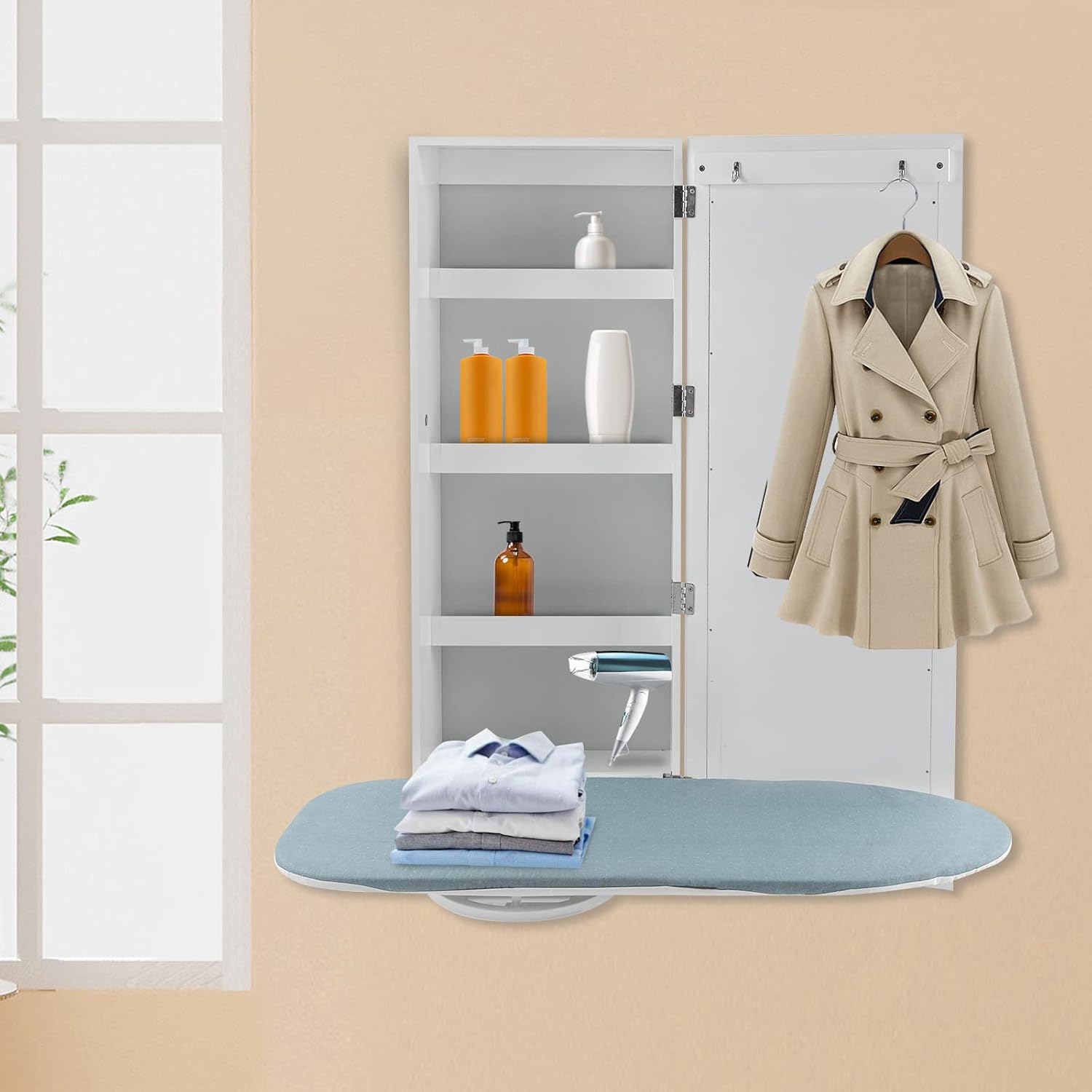 NHSemiQiXing Wall Mounted Ironing Board Cabinet