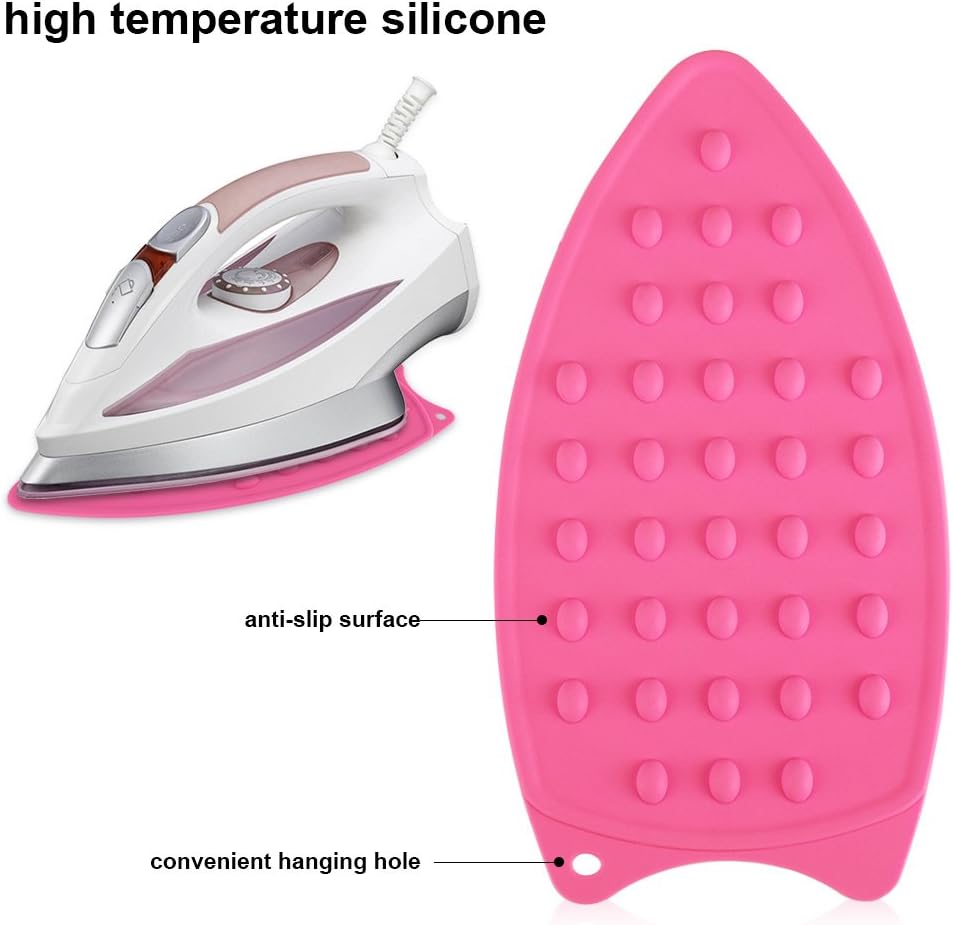 Iron Pad Multipurpose silicone heat rest pad for Cooking Days Rose Red