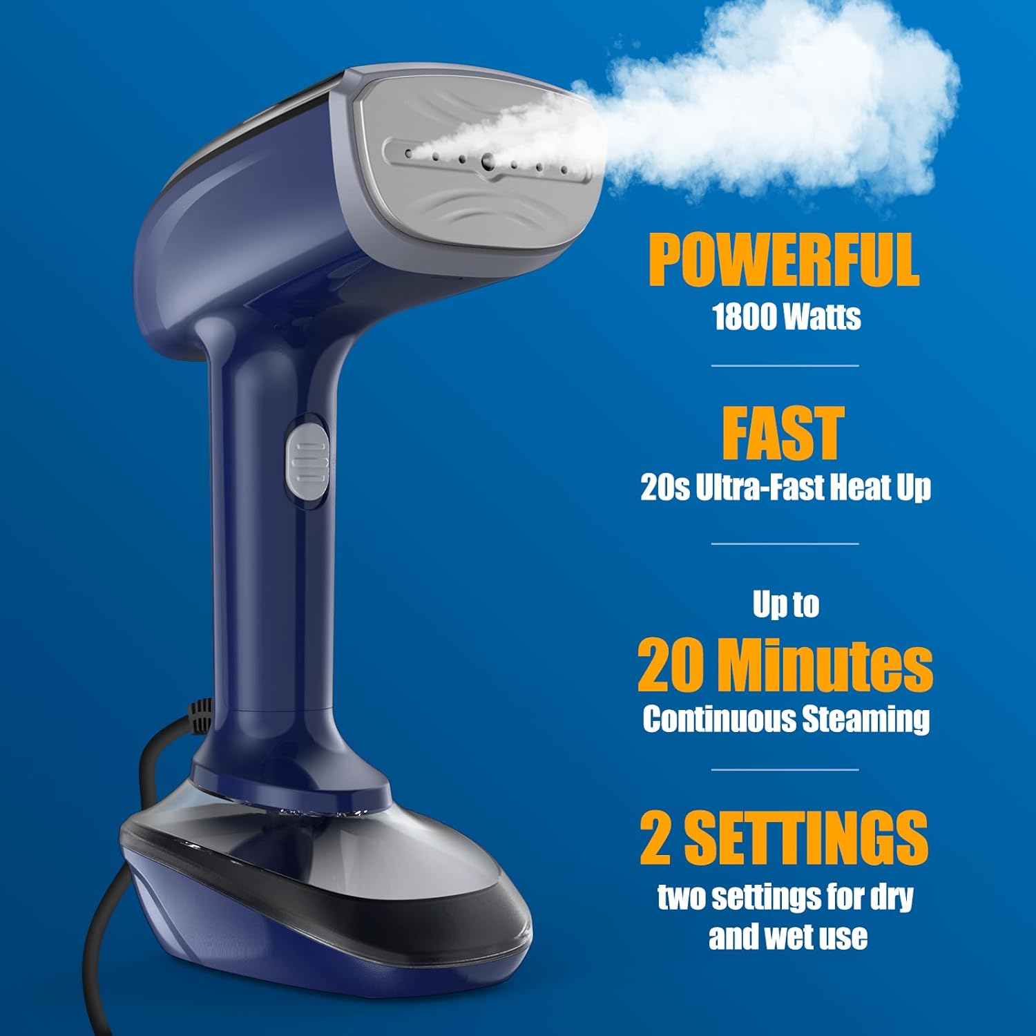 Powerful 1800W Steam Iron steamer for quick and easy wrinkle removal