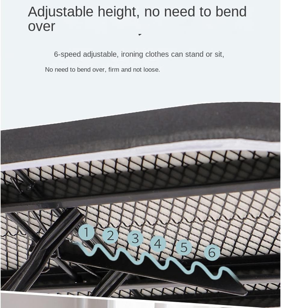 ZHDBD Black Folding Ironing Board Height Adjustable X-shaped Design