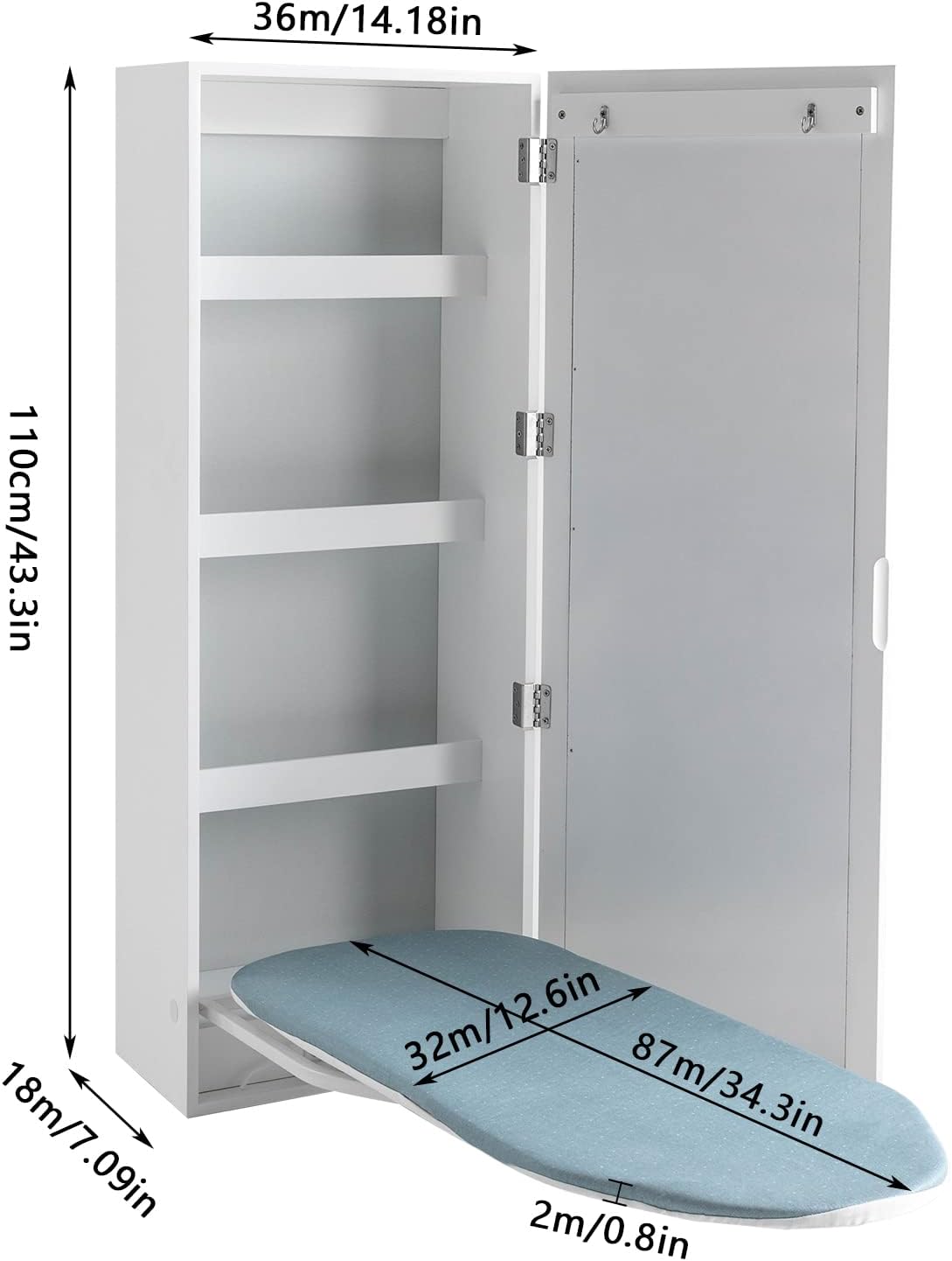 Wall-Mounted Ironing Board Cabinet