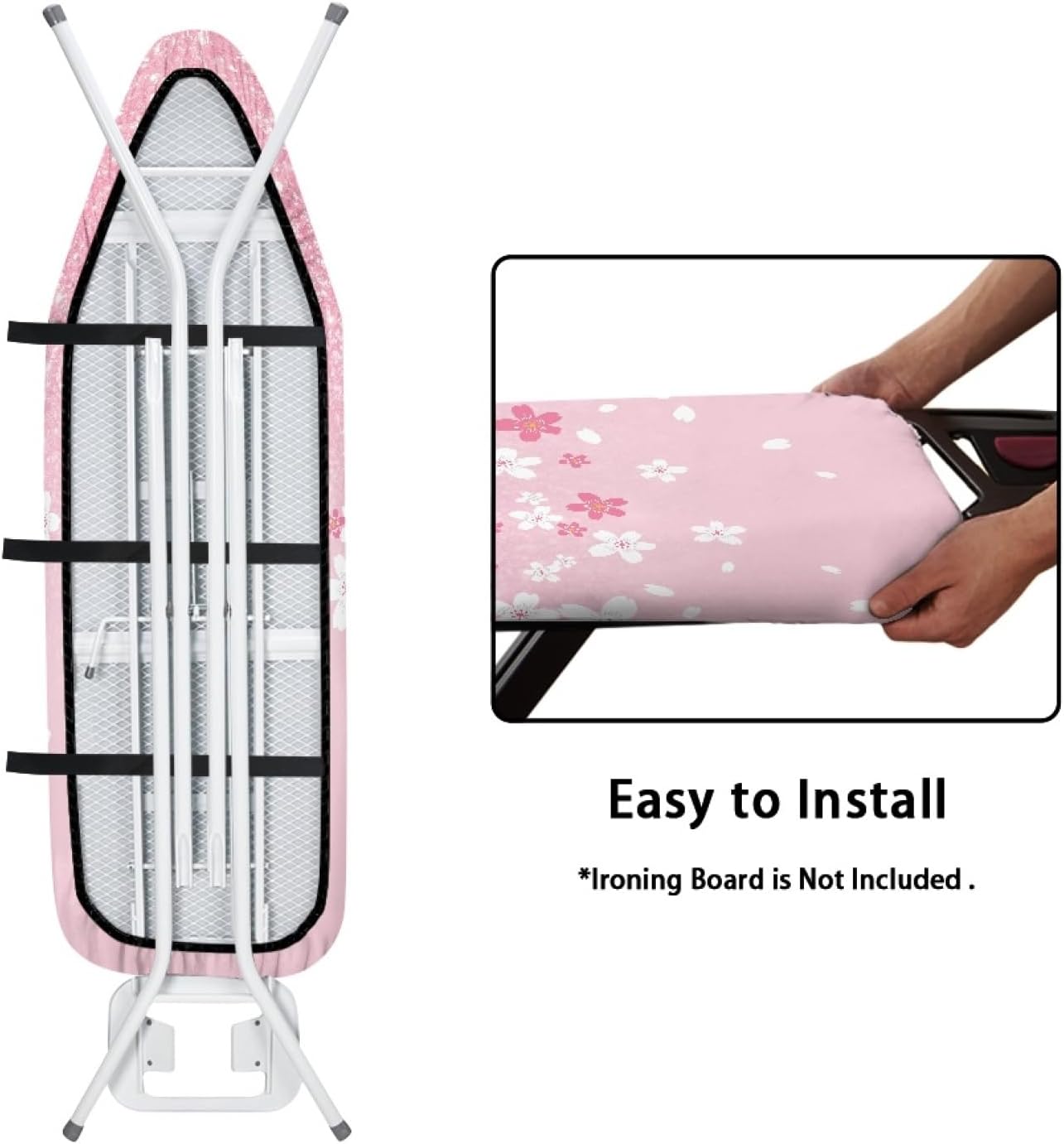 Dajingkj Pink Cherry Blossom Ironing Board Cover