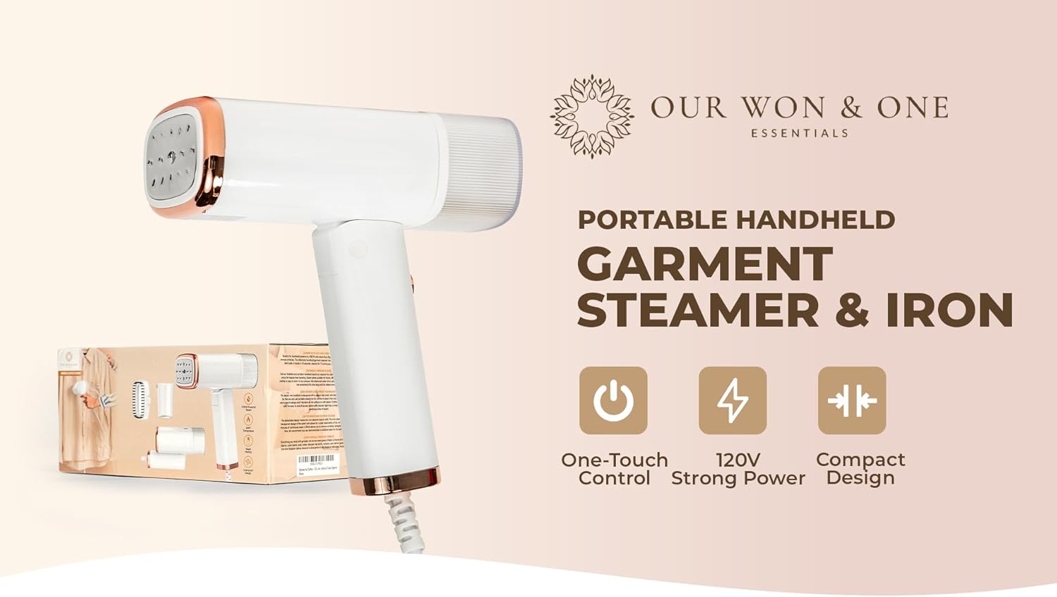 20 Second Fast Heat Up 1000W Travel Steamer