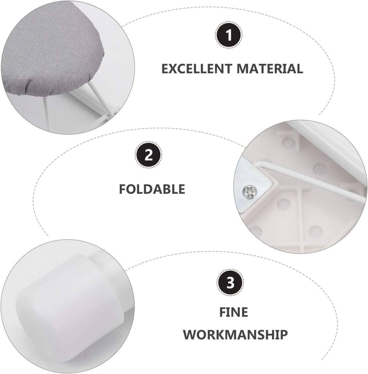 Compact Folding Ironing Board with Cloth Cover