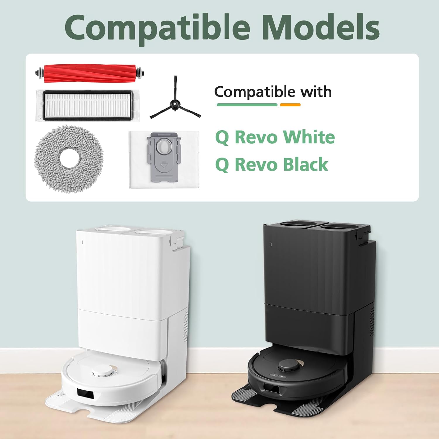 15-Piece Replacement Kit for Q Revo Robot Vacuum