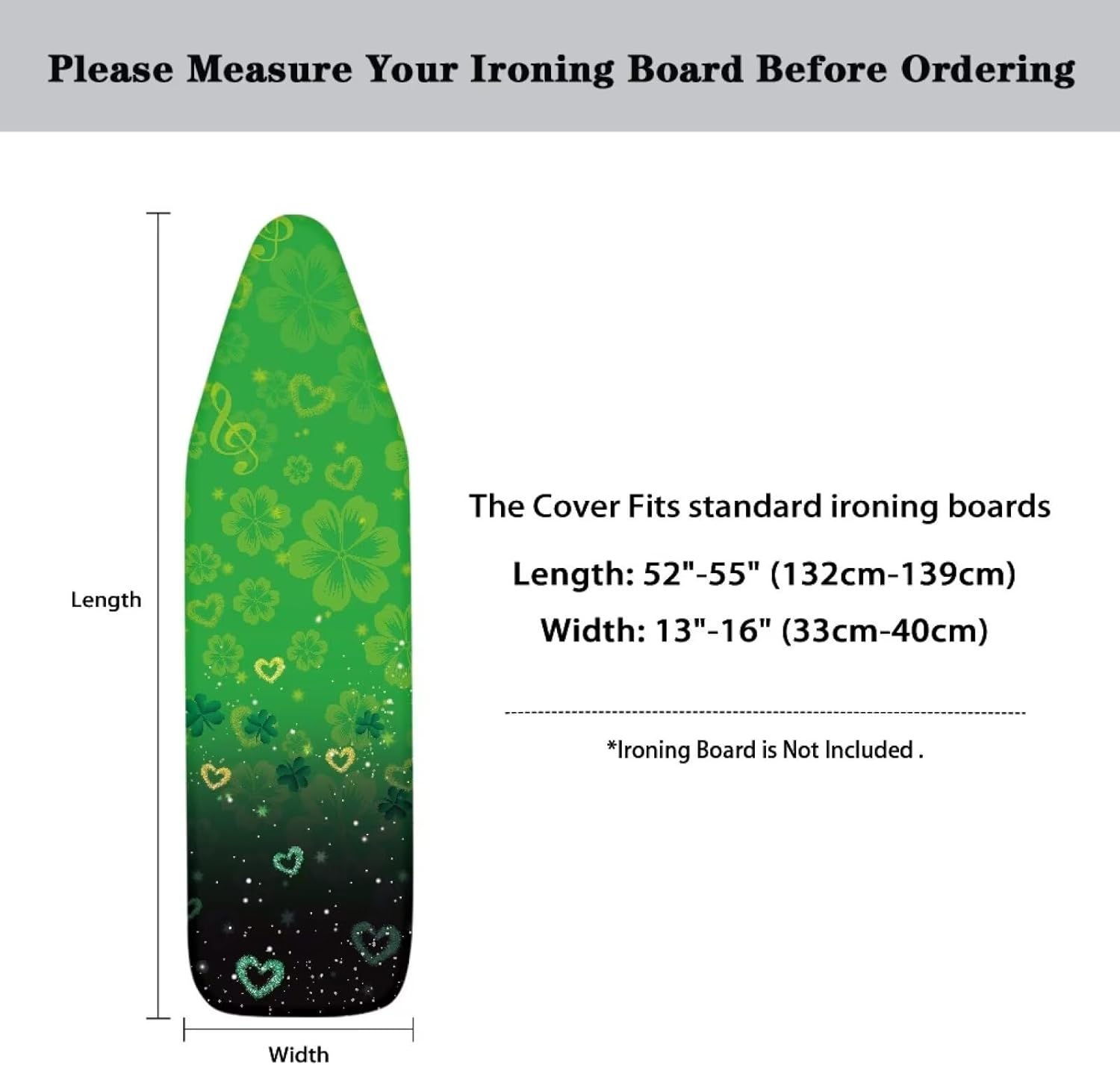 Dreaweet Shamrock Print Ironing Board Cover