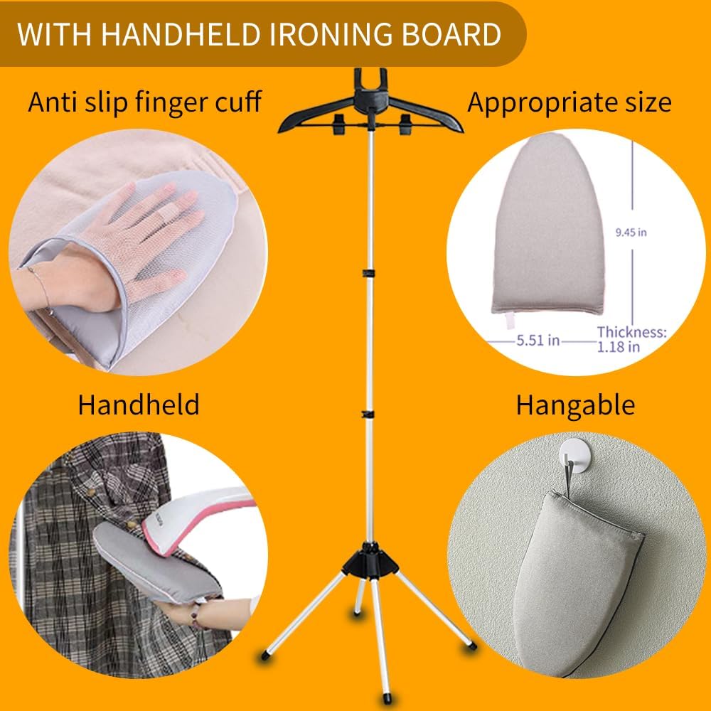GSUNSOX Foldable Garment Steamer Stand with Ironing Gloves for Clothes