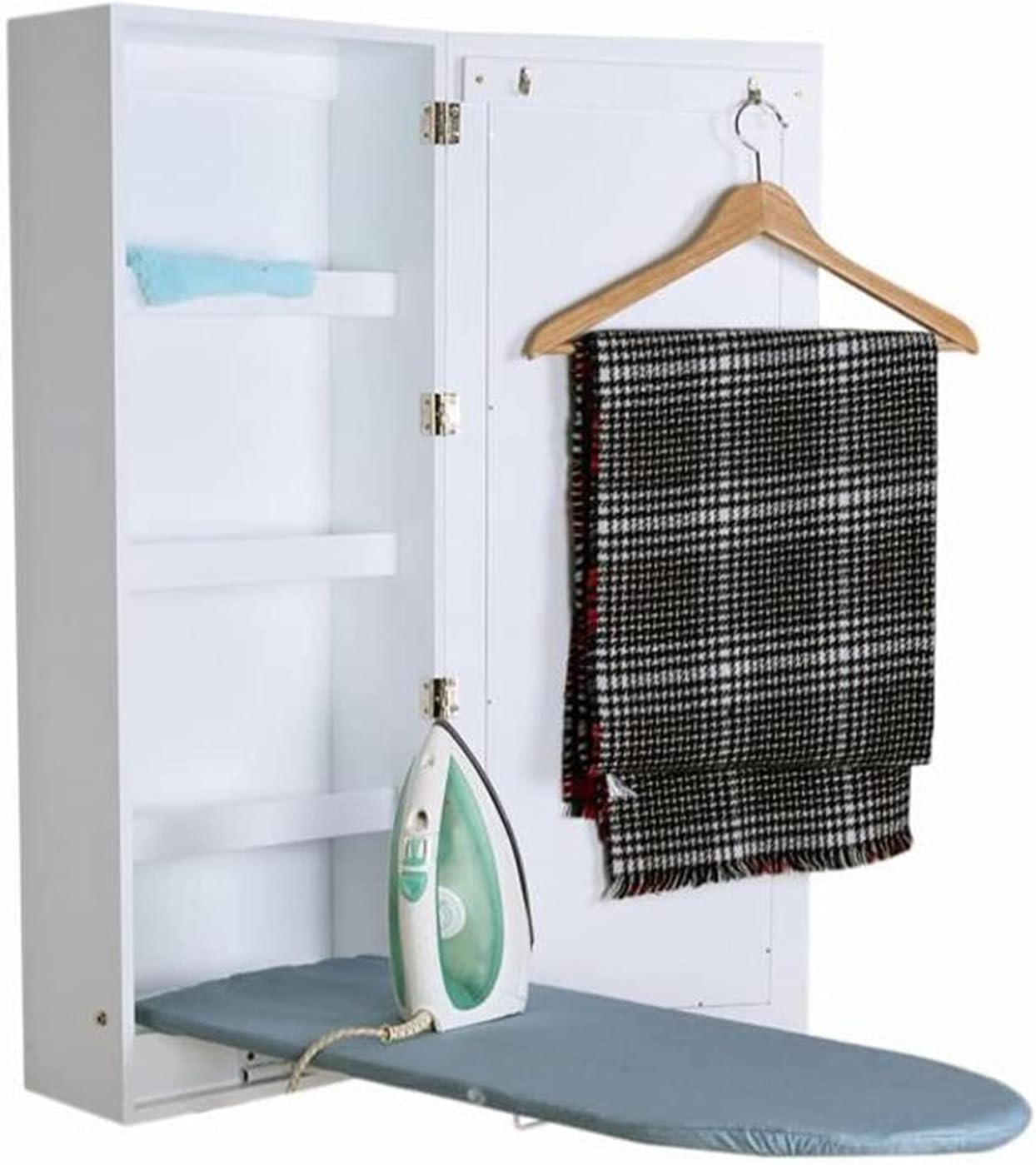 Wall-Mounted Ironing Board with Mirror