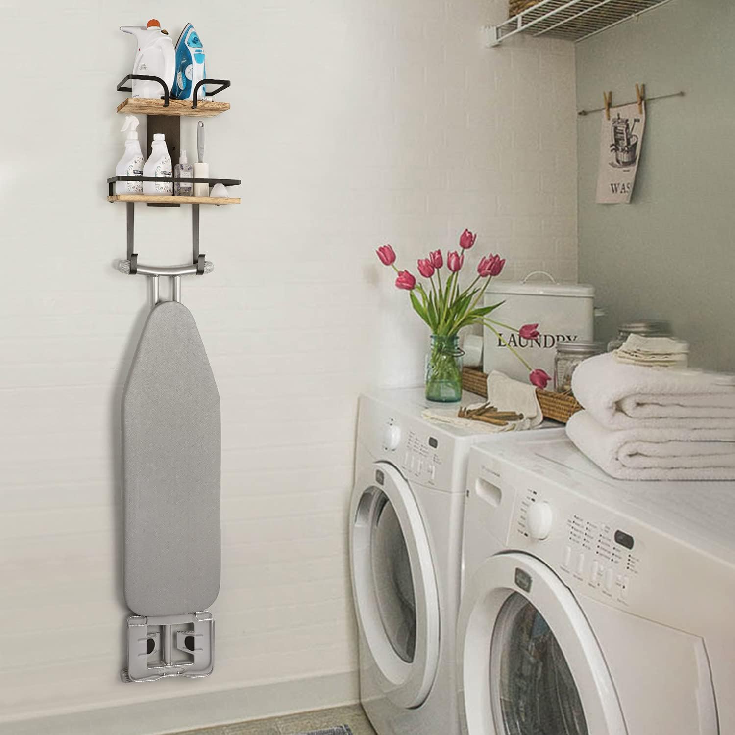 VINAEMO Ironing Board Hanger Wall Mount with 2 Layers