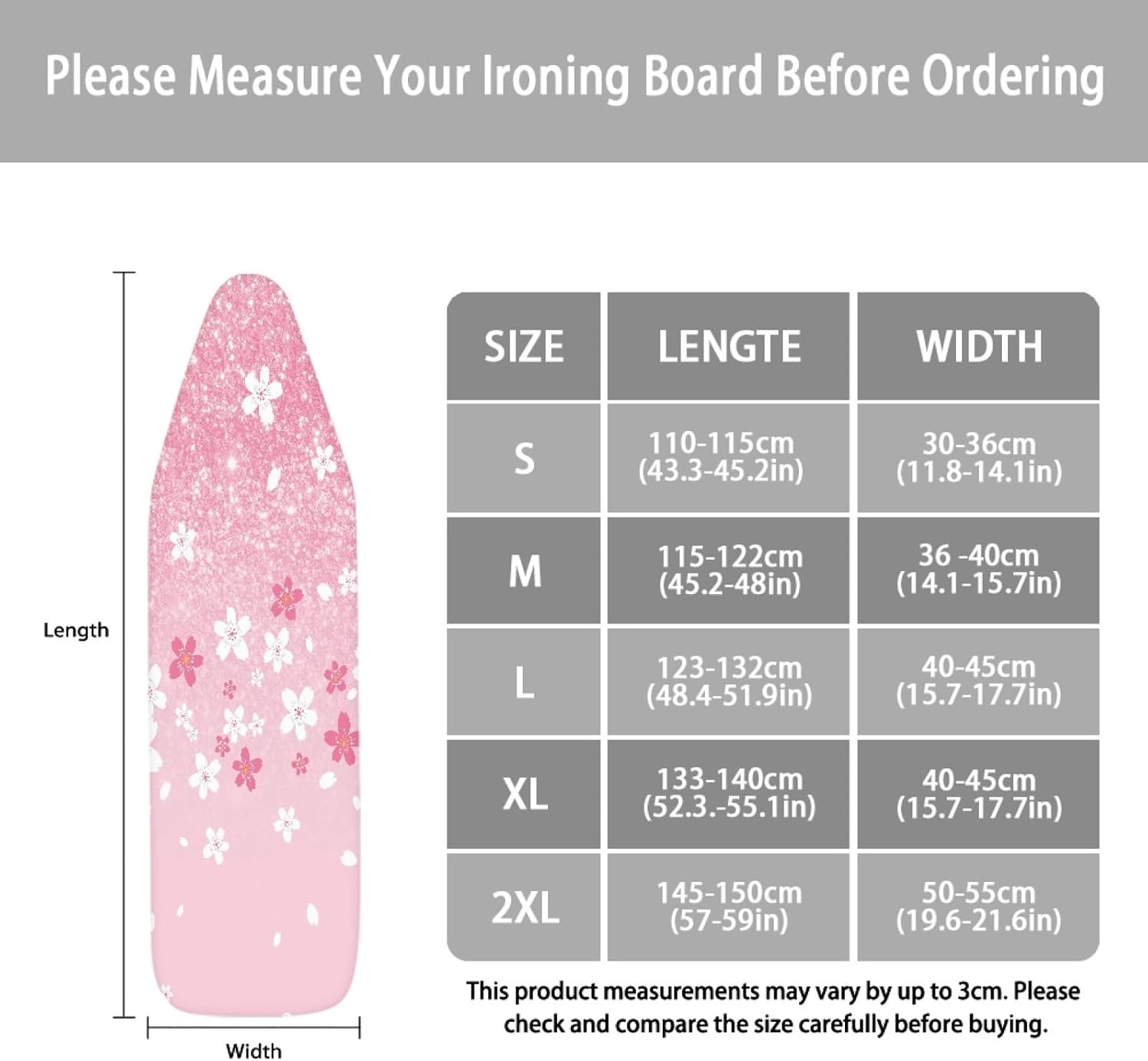 Dajingkj Pink Cherry Blossom Ironing Board Cover