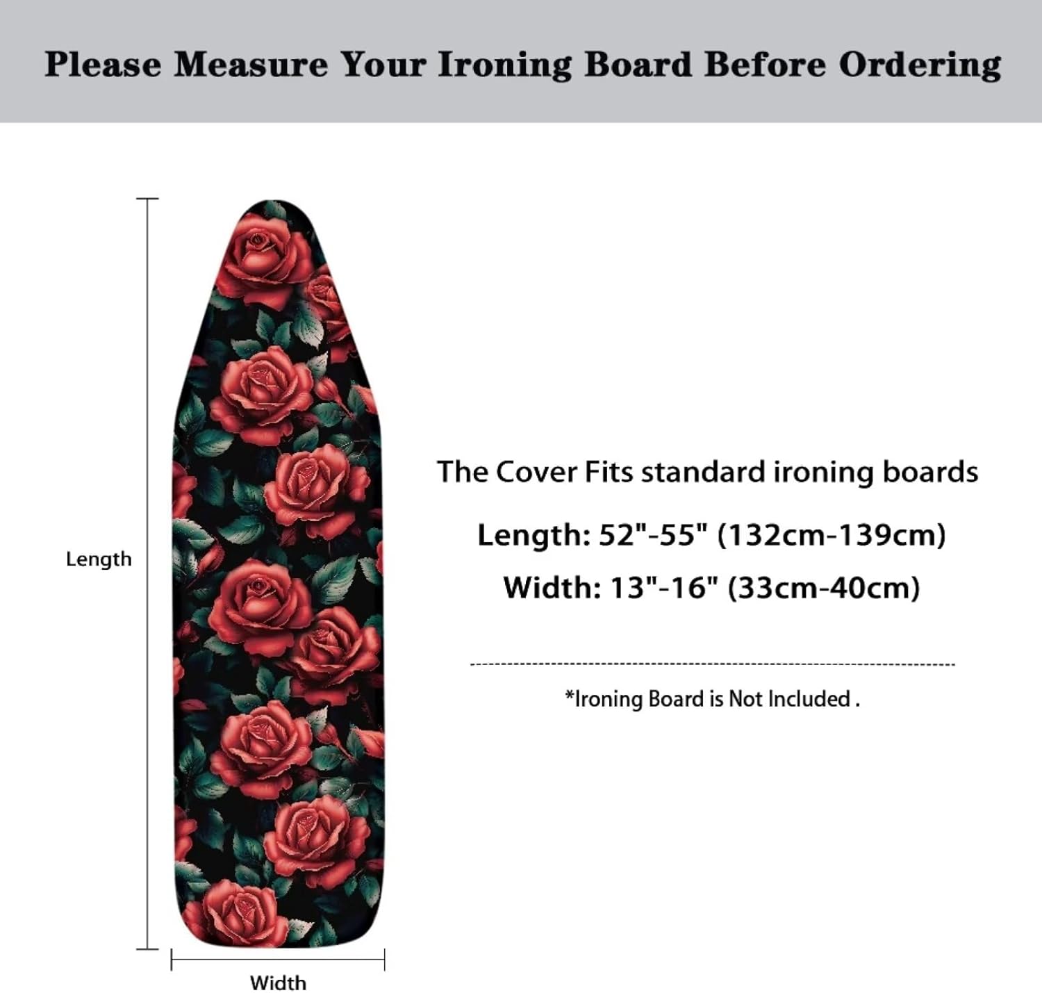 Red Rose Ironing Board Cover Make Them Last Longer