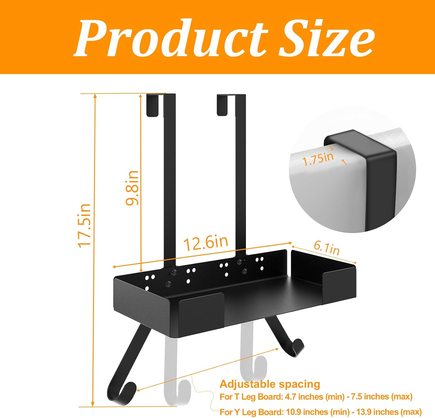 JUYSON - Wall Mount Ironing Board Holder for TY Legs Adjustable Durable