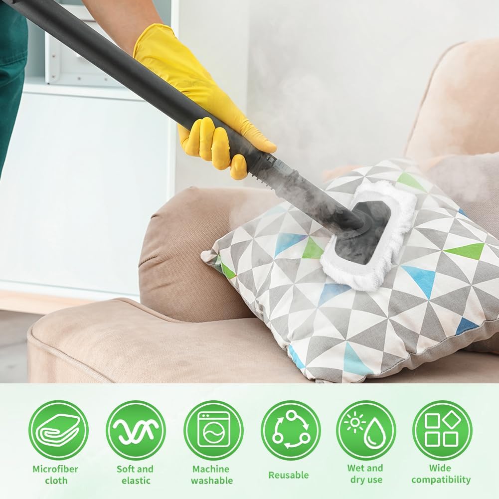 10-Piece Set of Durable Steam Mop Pads for Handheld Steam Cleaner