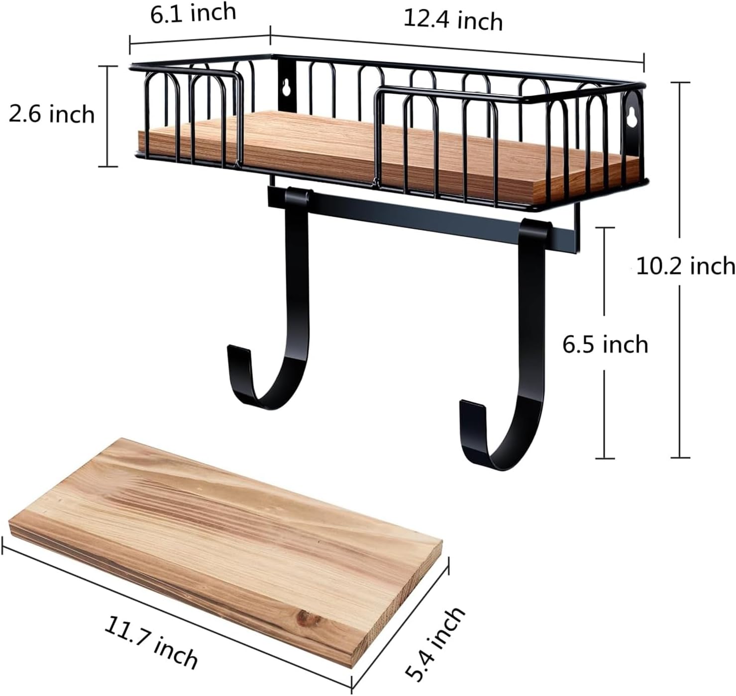 TJMoree Wall Mount Ironing Hanger Black