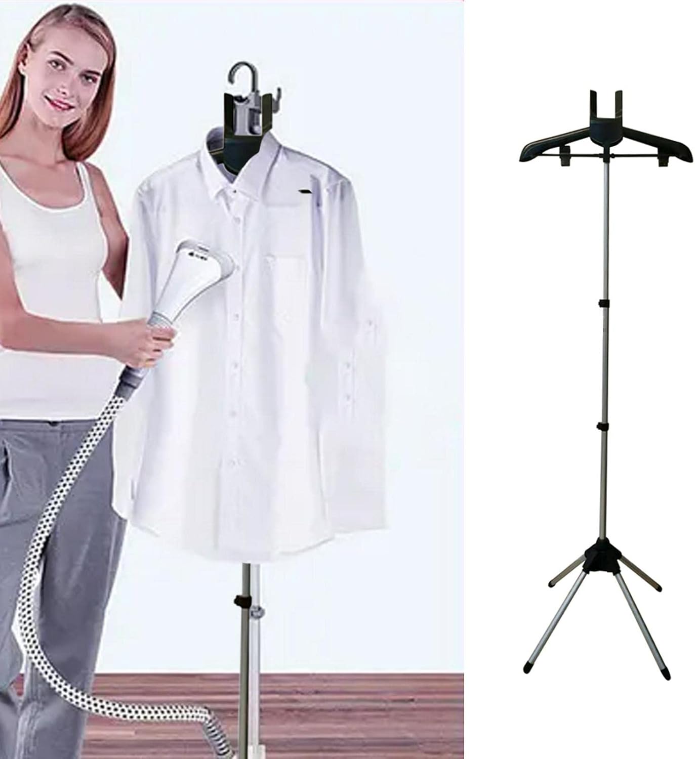 Aluminium alloy foldable garment steamer rack with adjustable height for home use