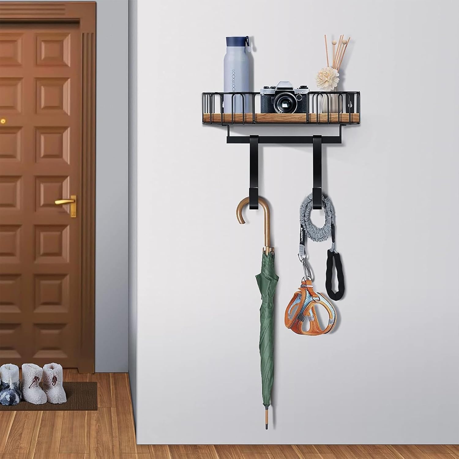 TJMoree Wall Mount Ironing Hanger Black