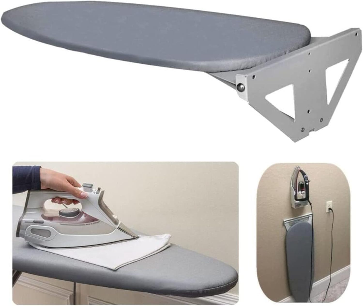 Wall-Mounted Folding Ironing Board Heat Resistant Space-Saving for Small Spaces