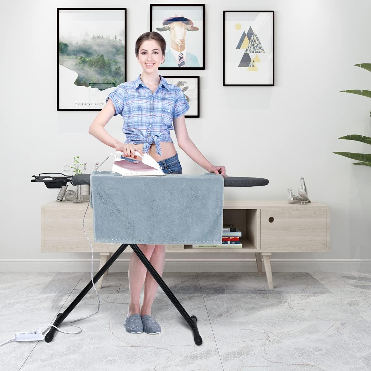 Duwee Heat-Resistant 12x36 Ironing Board with Sturdy Legs Pad