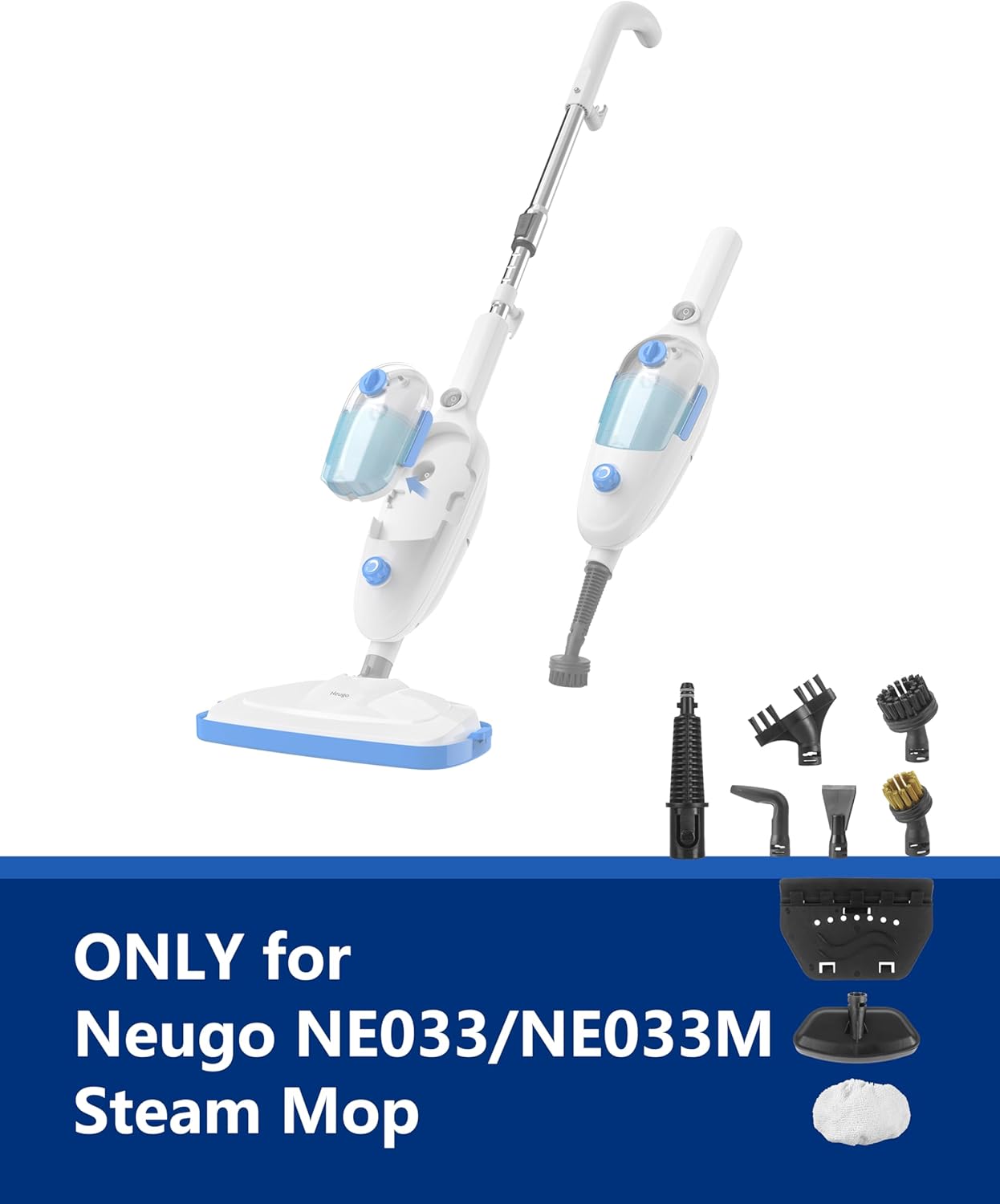 9-Piece Neugo Steam Mop Accessories Kit for Whole Home Cleaning