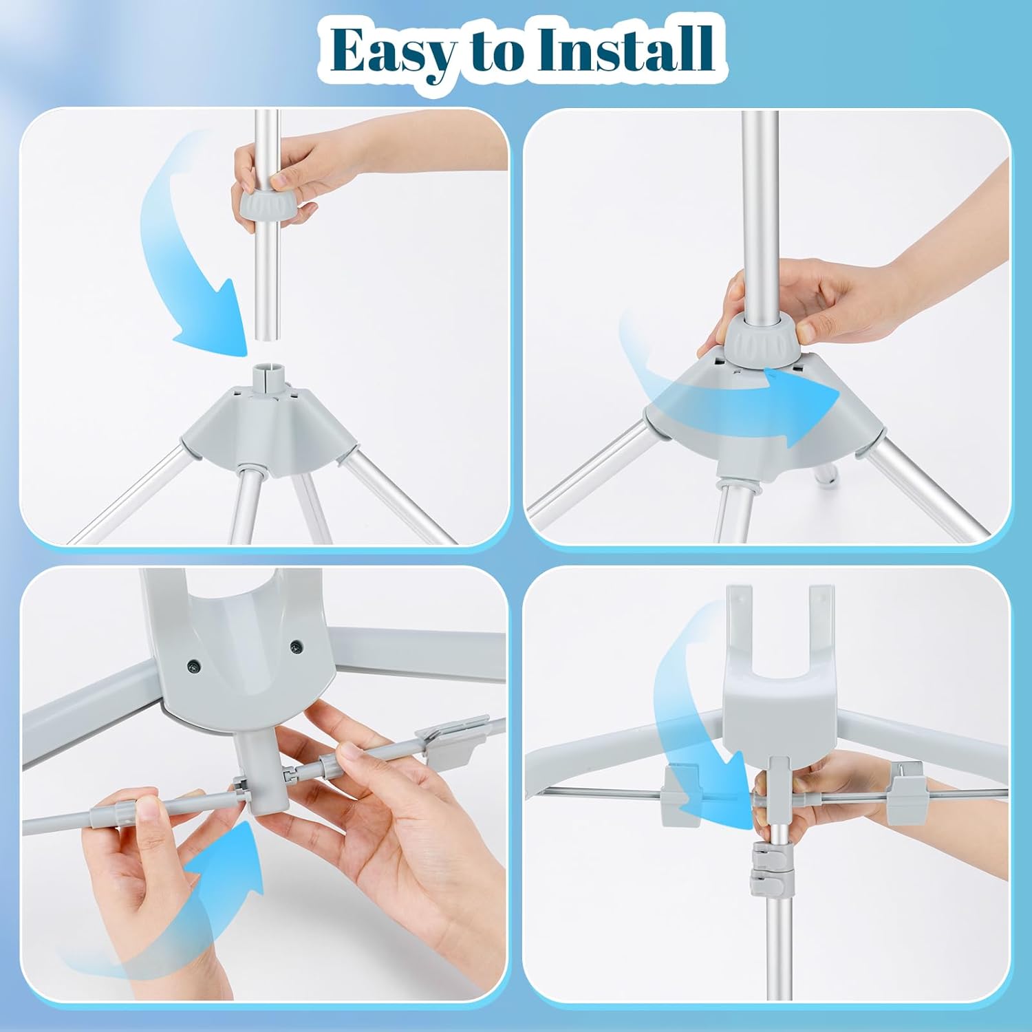 CINPIUK garment steamer rackAdjustable Metal Steamer Rack for ClothesGrey