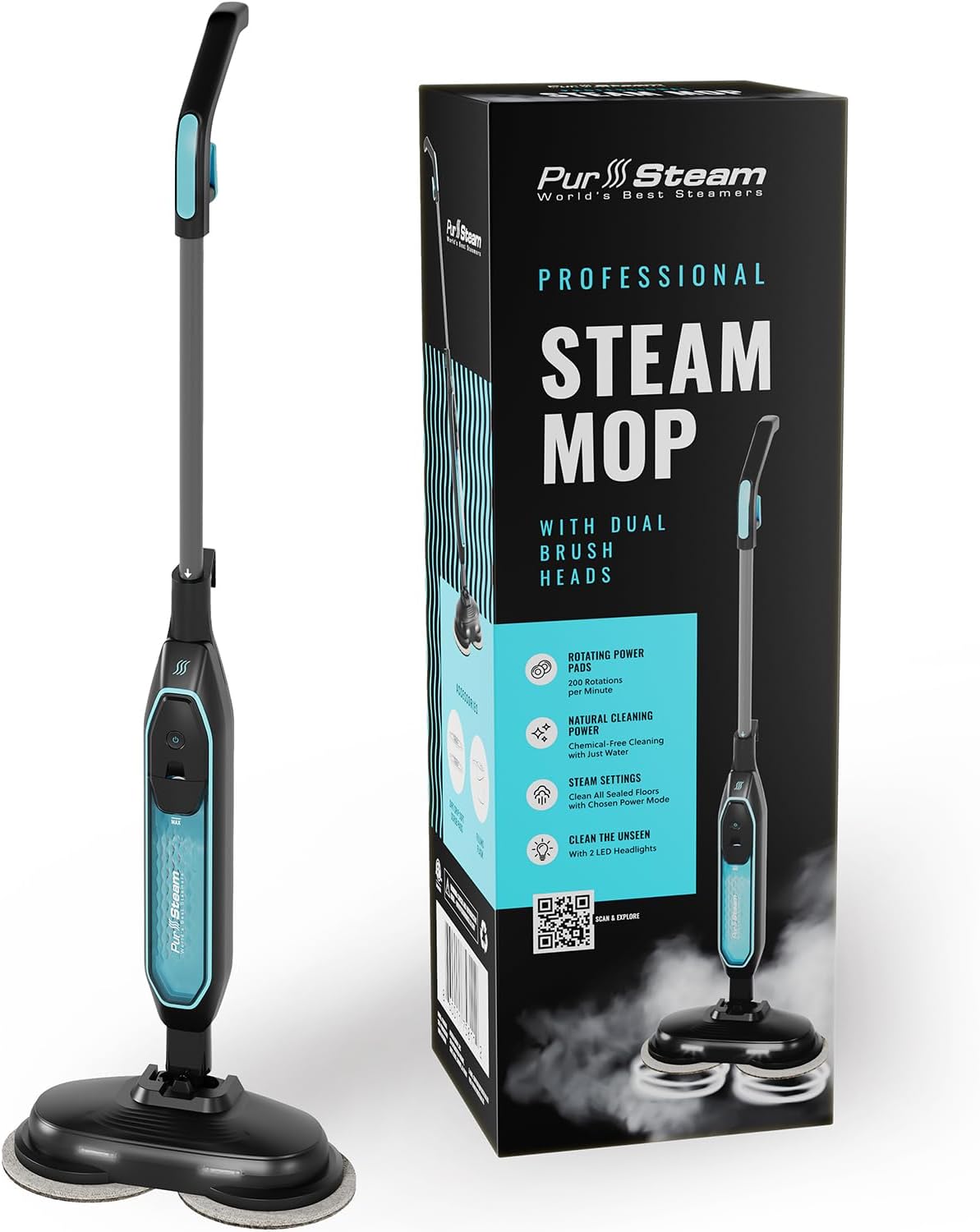 Pursteam Worlds Best Steamers ScrubMaster Steam Mop