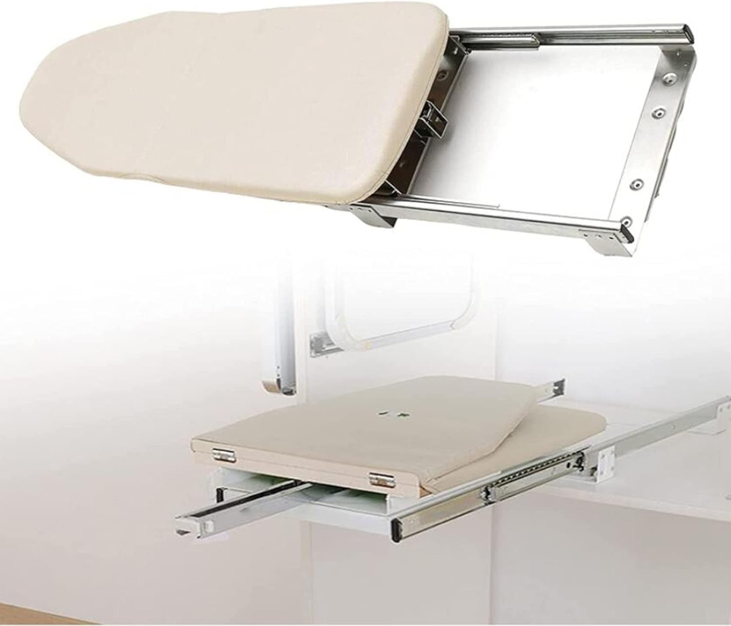 Retractable and foldable ironing board