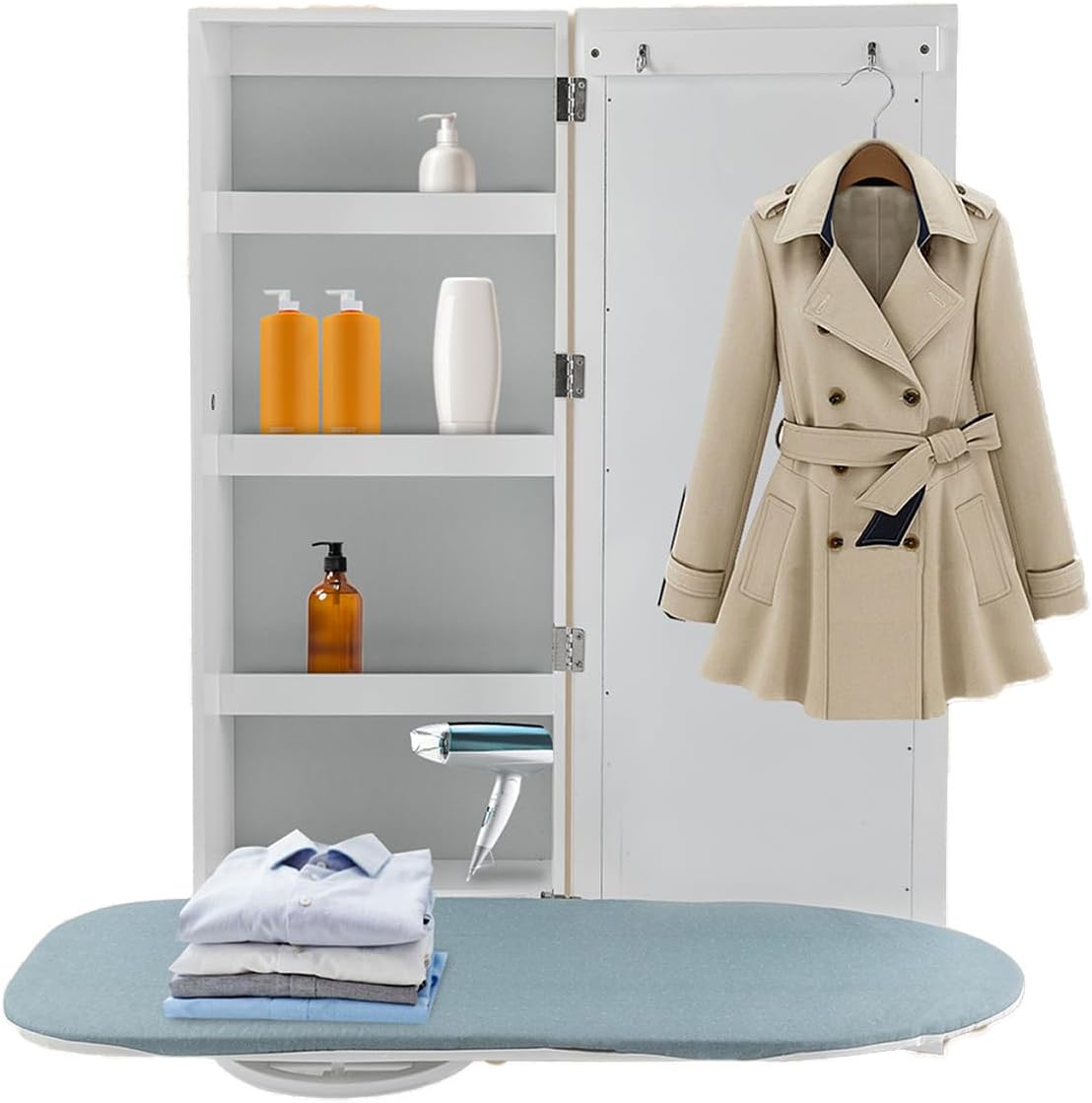NHSemiQiXing Wall Mounted Ironing Board Cabinet