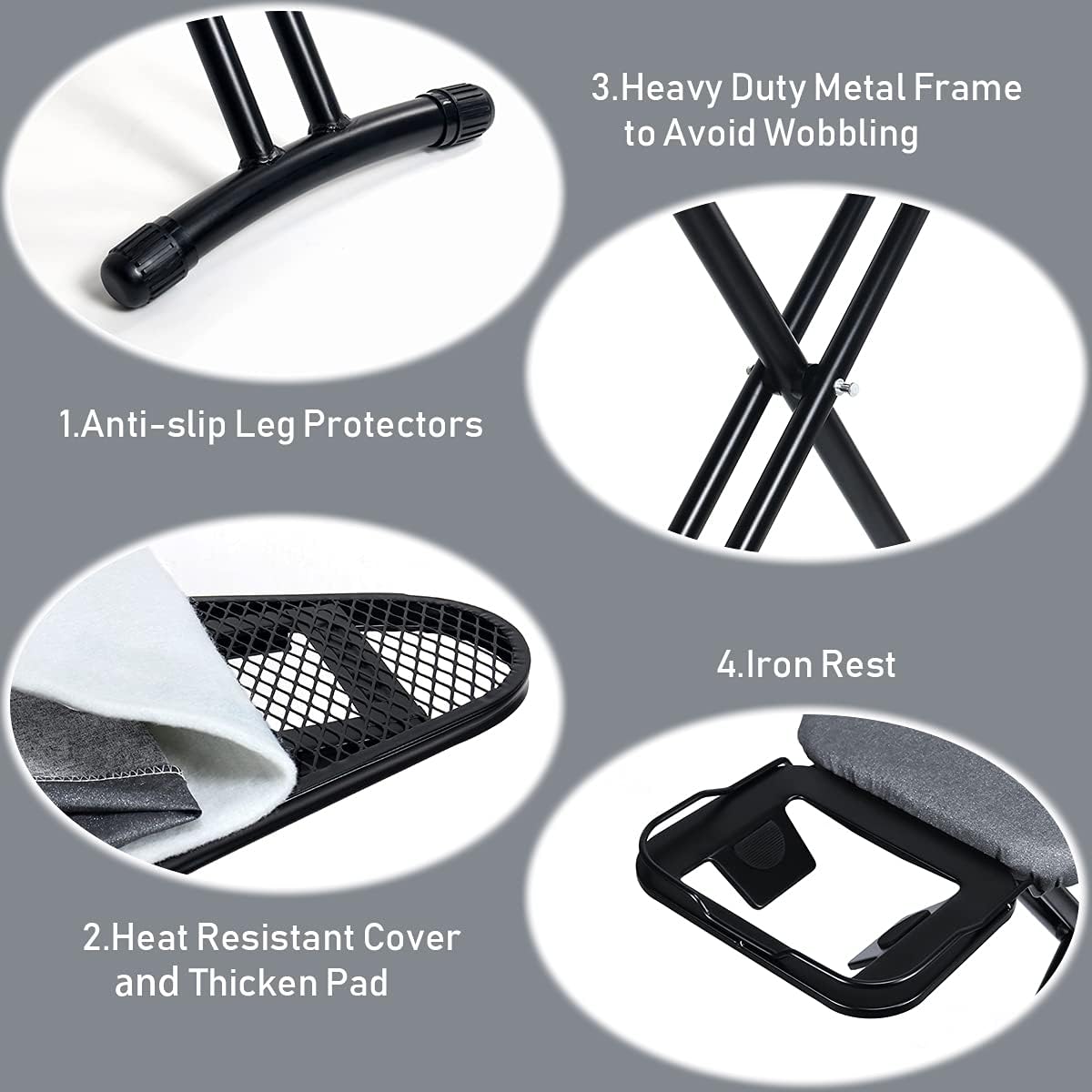 Duwee Heat-Resistant 12x36 Ironing Board with Sturdy Legs Pad