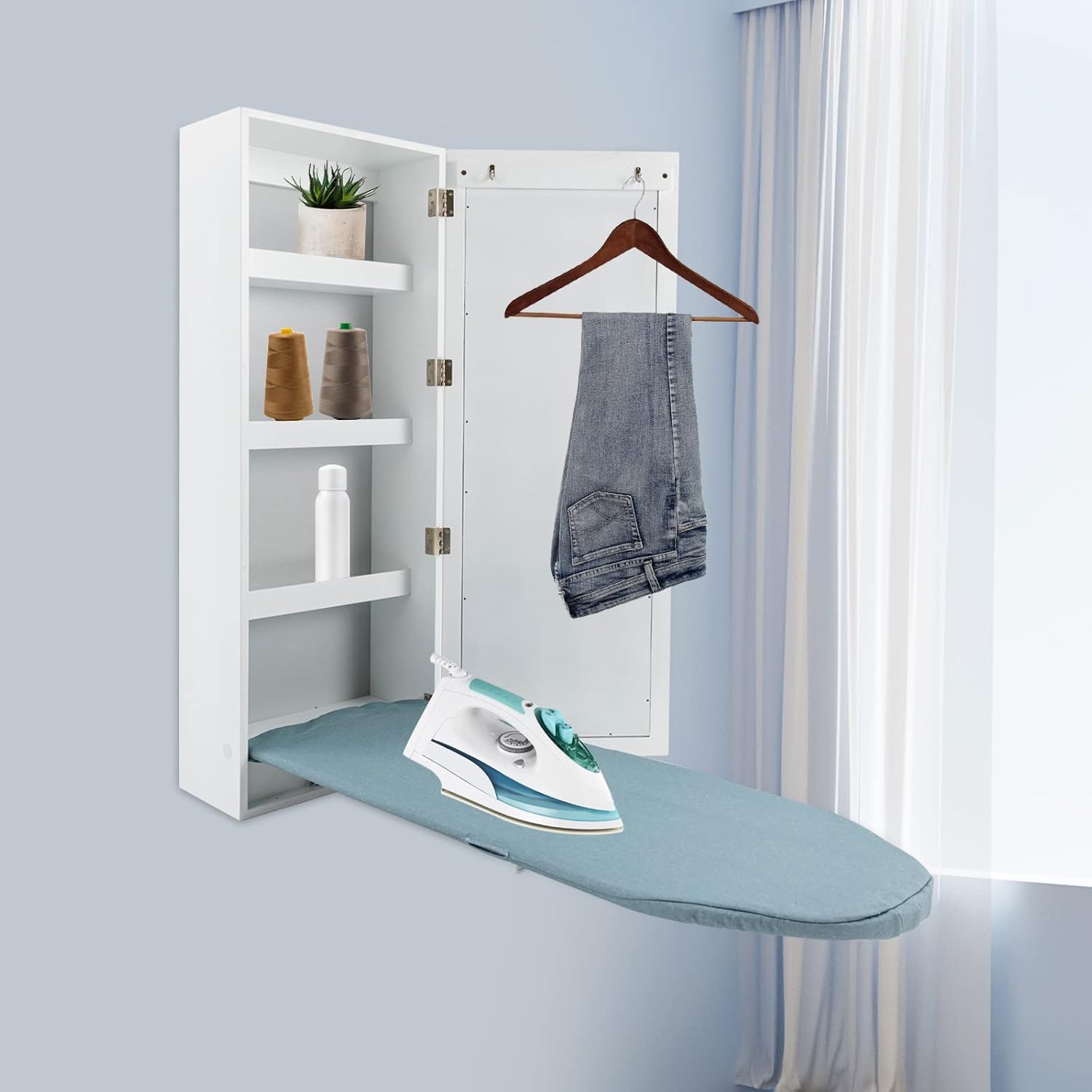 DYRABREST Wall Mounted Ironing Board Cabinet