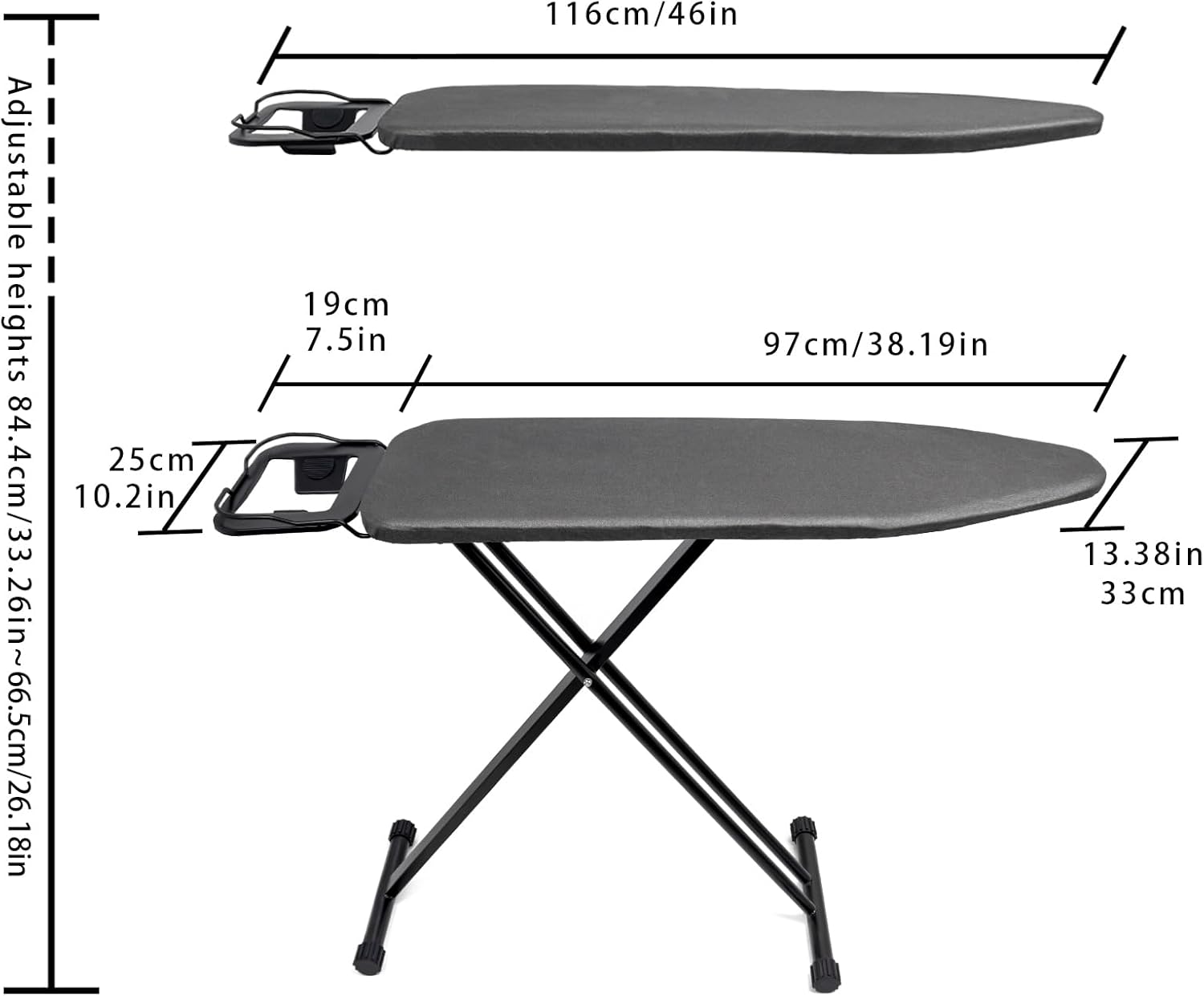 Premium 13x38 Ironing Board with Heat-Resistant Features