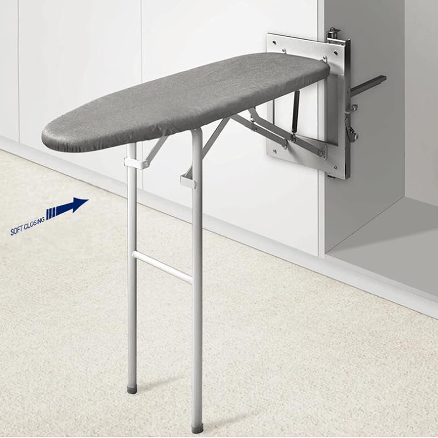 Folding Ironing Board with Cover and 90 Swivel for Kitchen Use