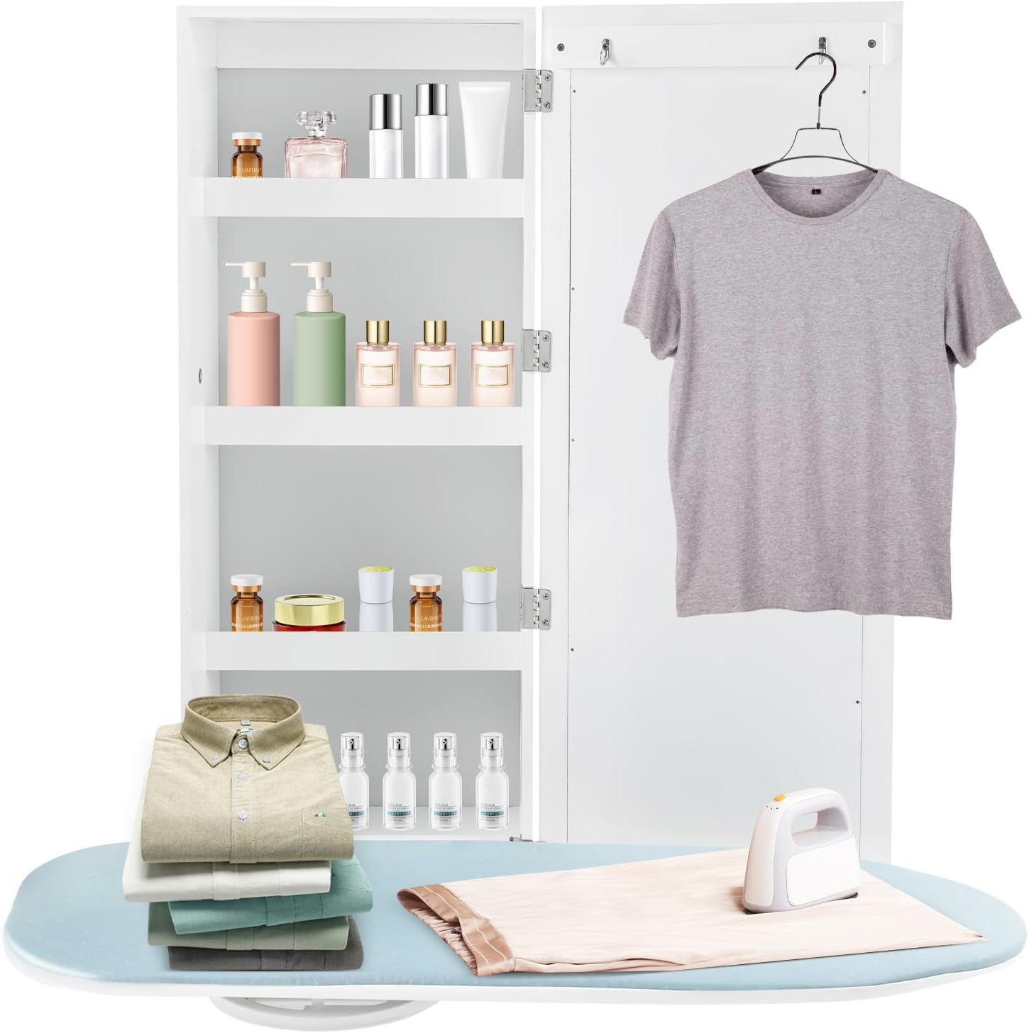 Sturdy Wall-Mounted Ironing Board with Swivel Function