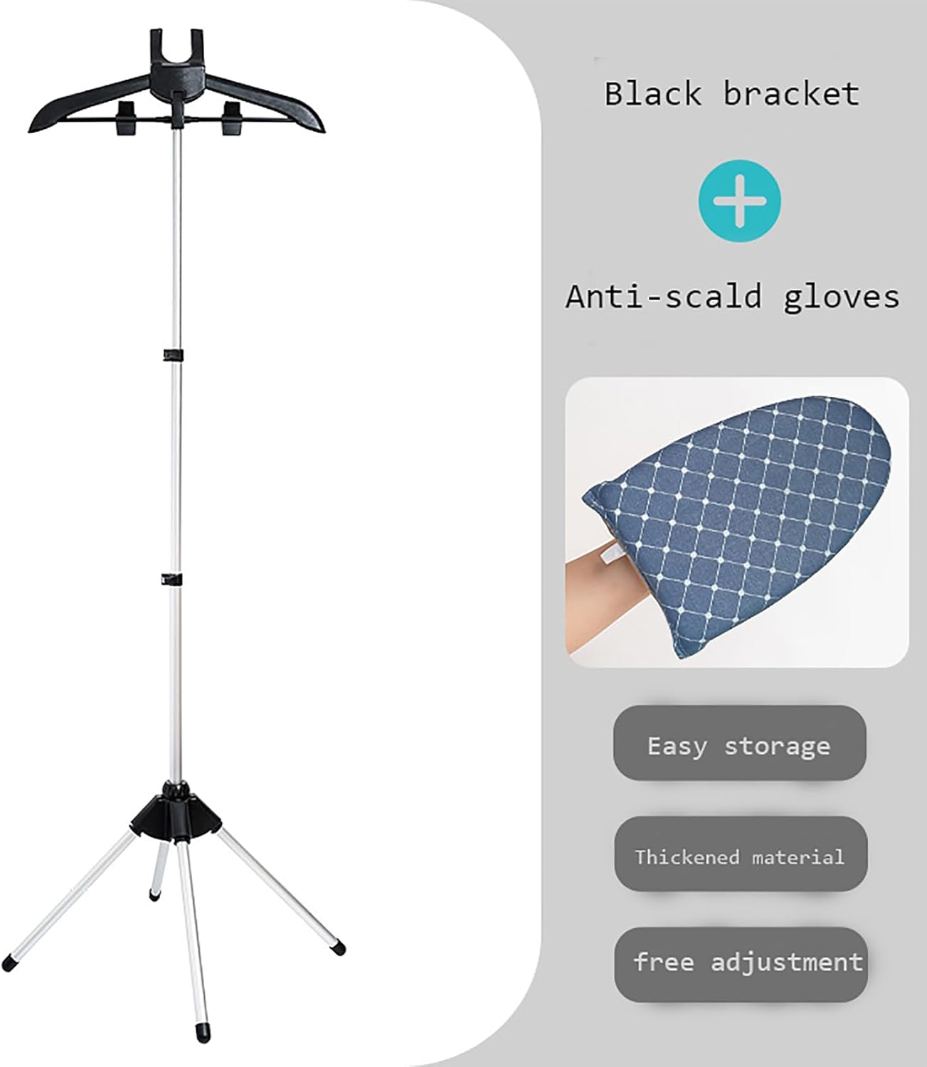 Foldable Ironing Rack with Adjustable Hanger for Home Outdoor Use