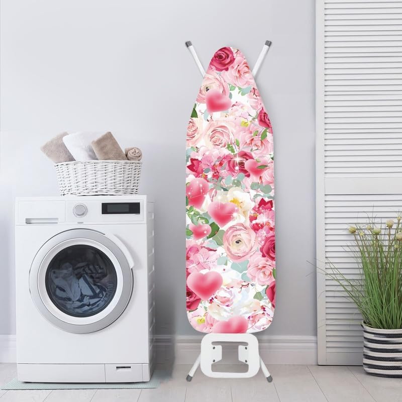Elegant Pink Rose Ironing Board Cover - Non-Slip Easy to Clean Gift